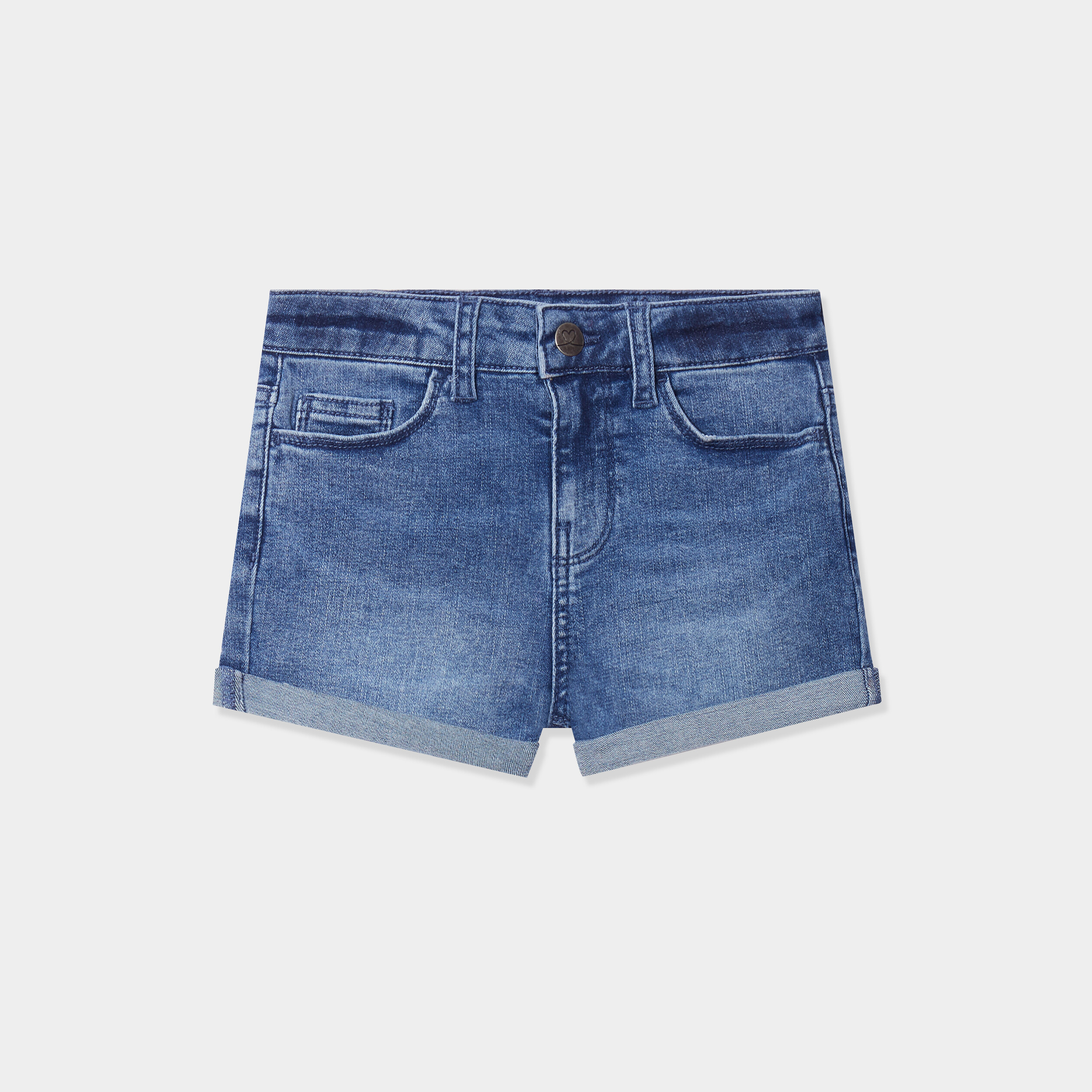 Short en jean denim 5 poches denim stone fille