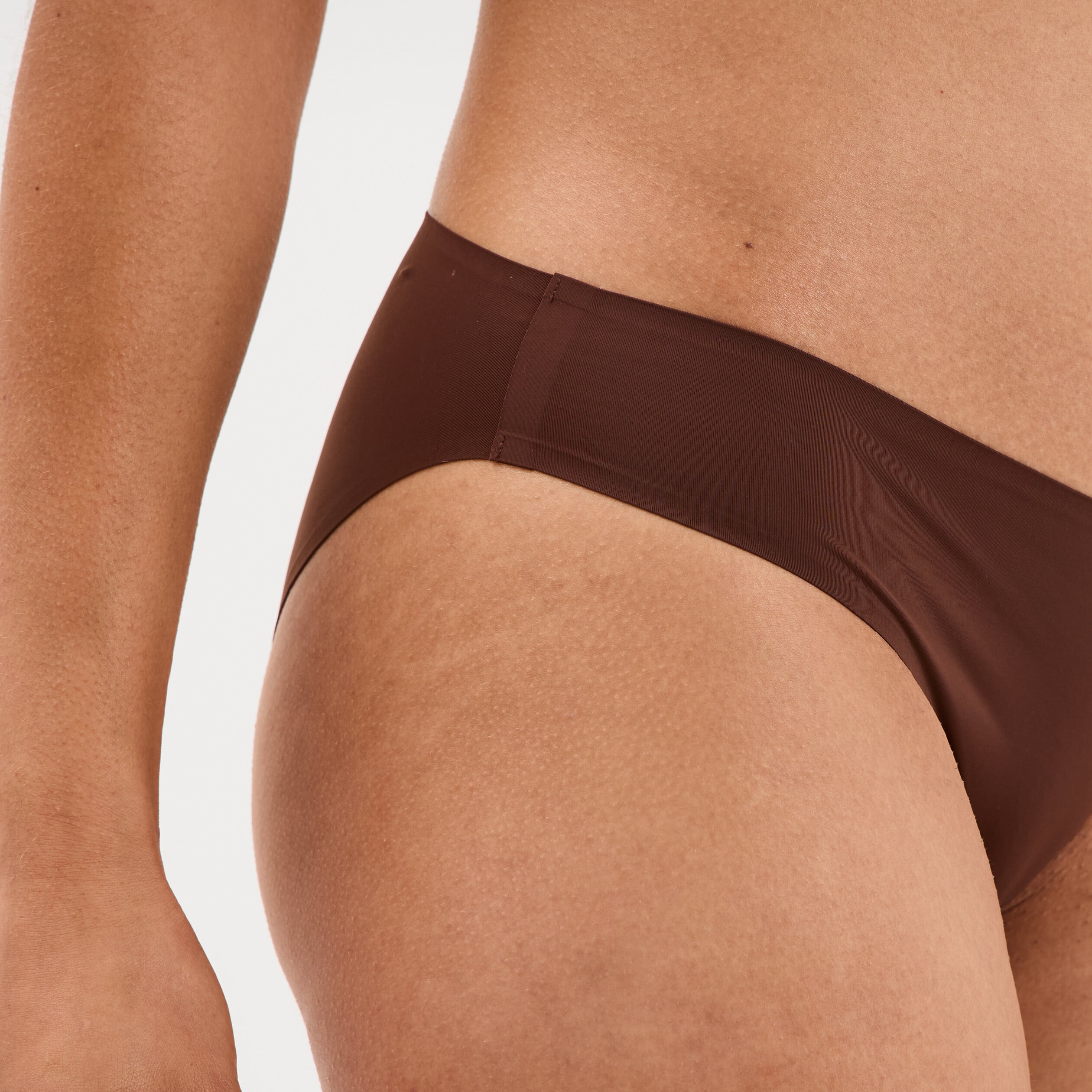 Culotte microfibre sans coutures marron femme