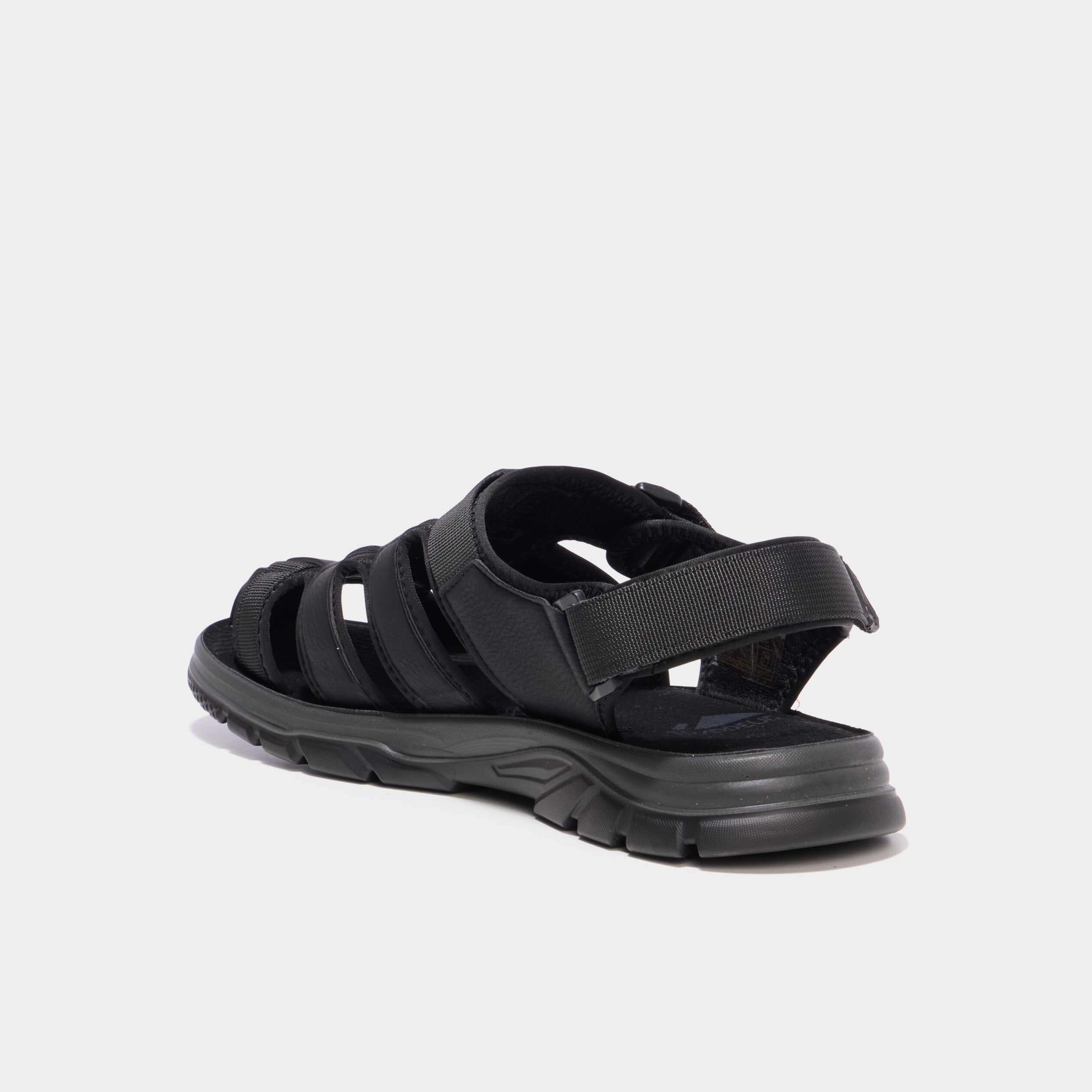 Sandales &agrave; scratchs avec bout rond noir homme