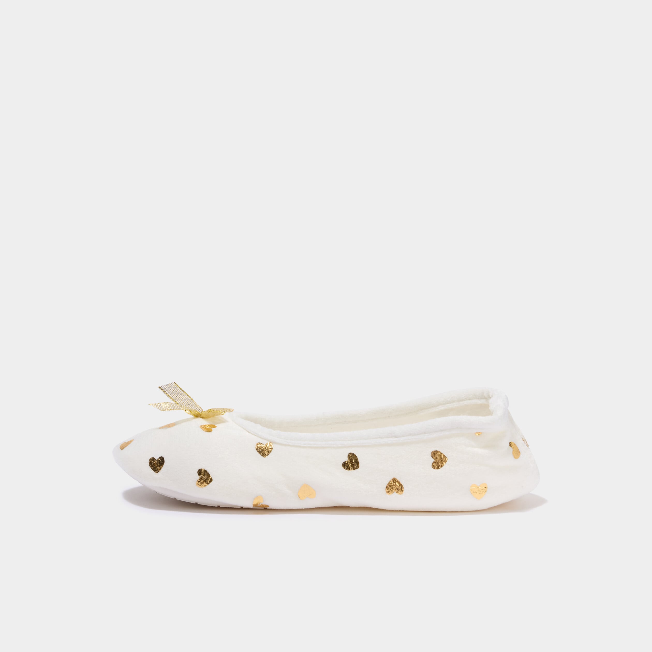 Chaussons ballerines avec pochette blanc femme