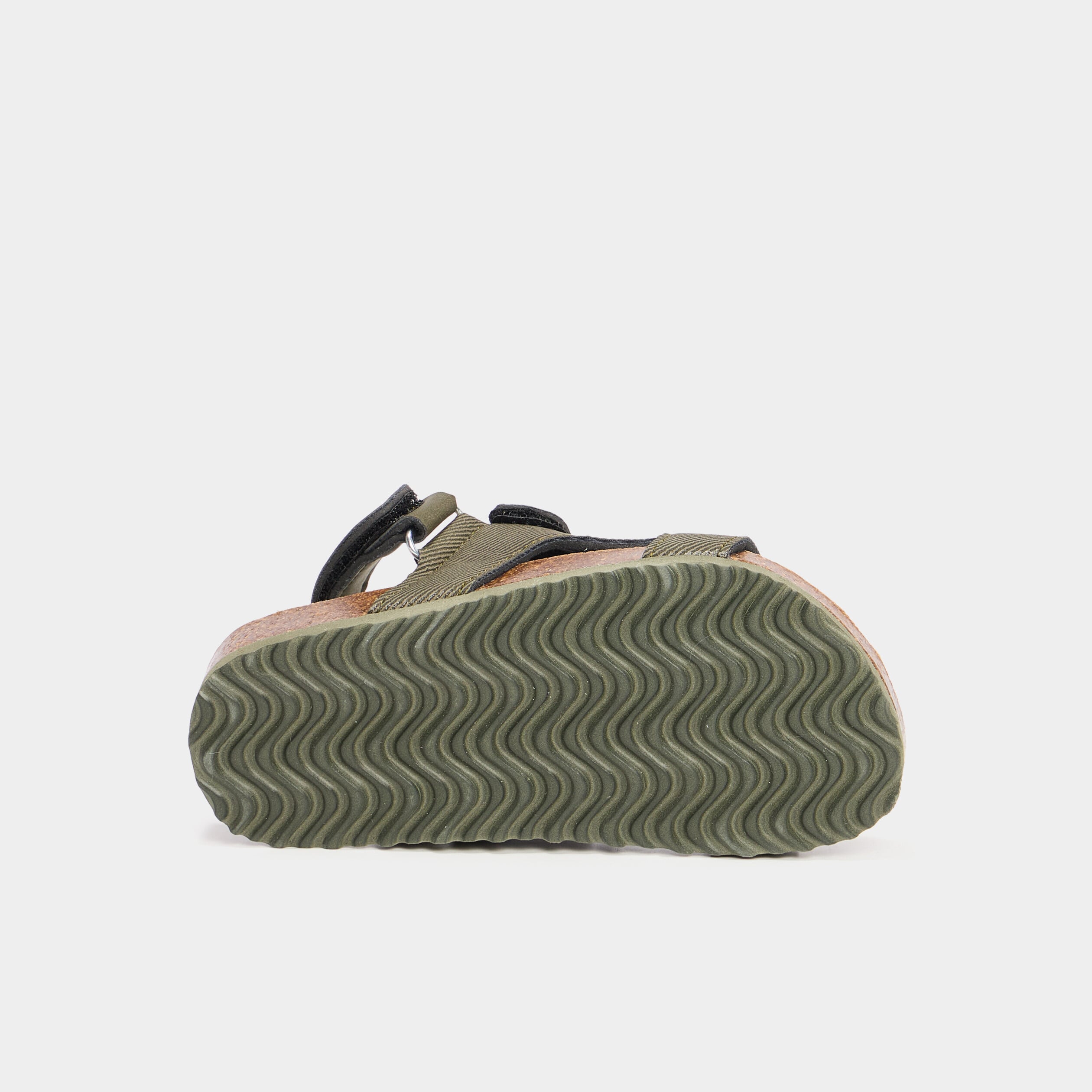 Sandales &agrave; scratchs ajustables vert kaki gar&ccedil;on