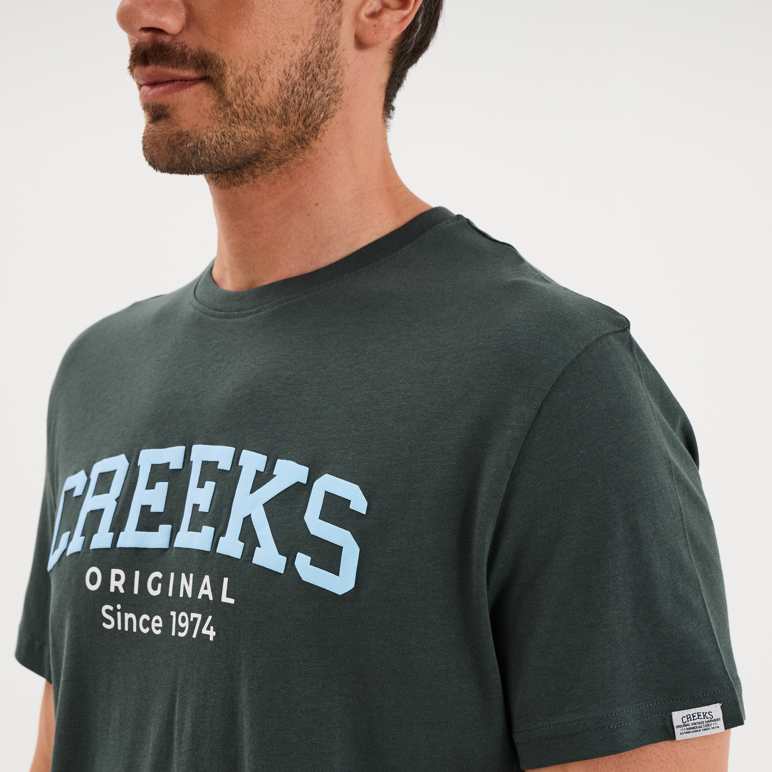 T-shirt manches courtes coton vert homme