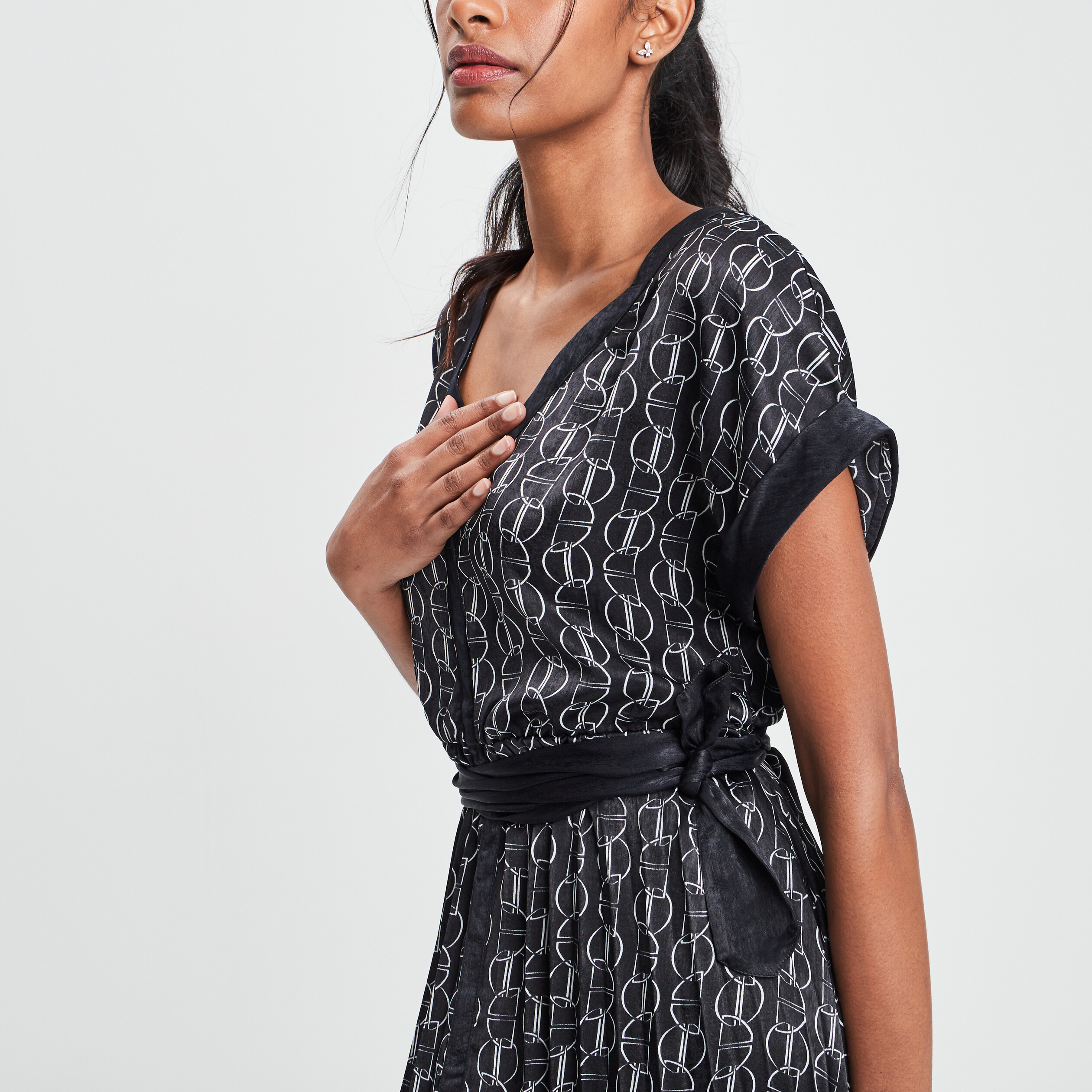robe patineuse longue ceinturee noir femme Robe patineuse longue ceinturée noir femme