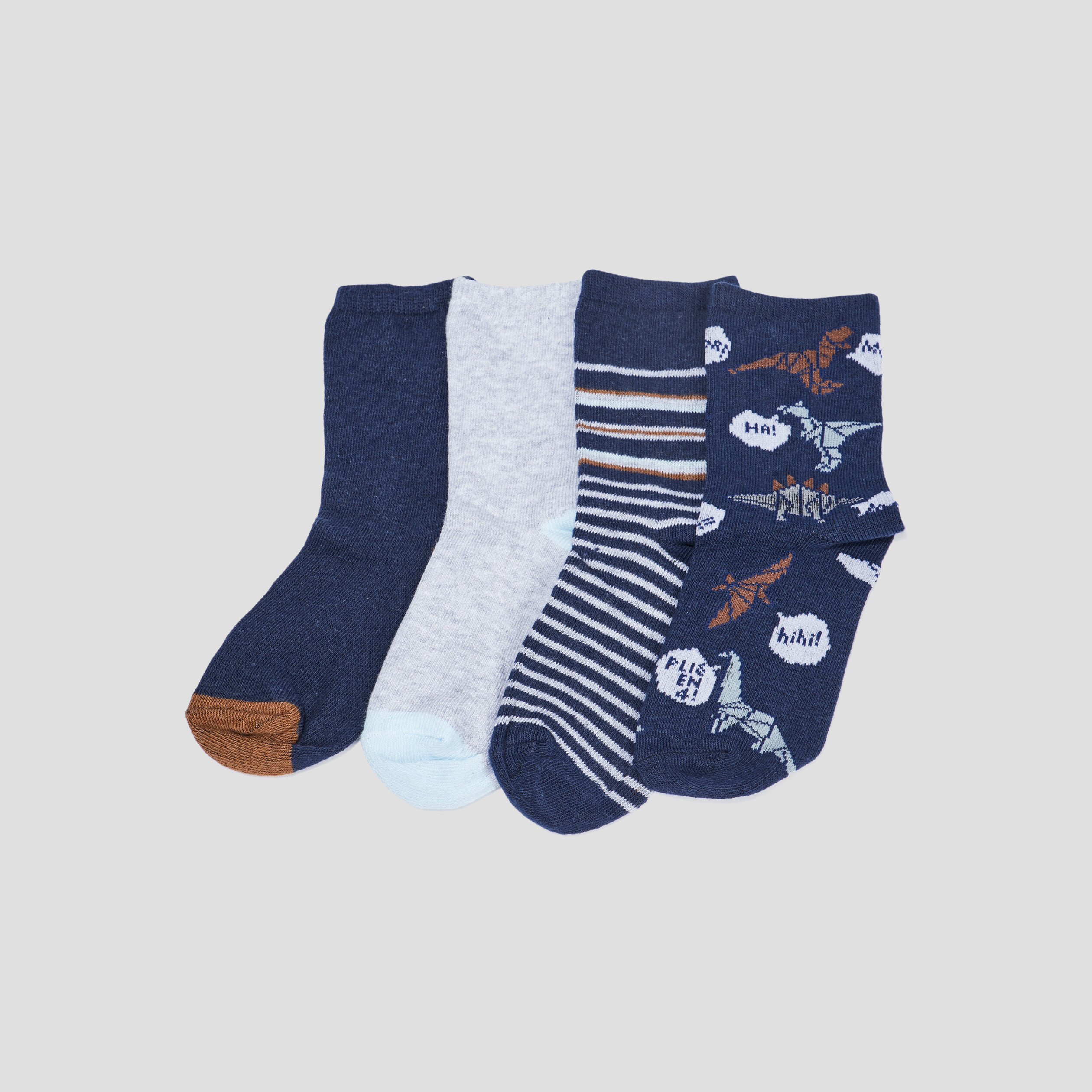 Lot 4 paires chaussettes bleu garçon