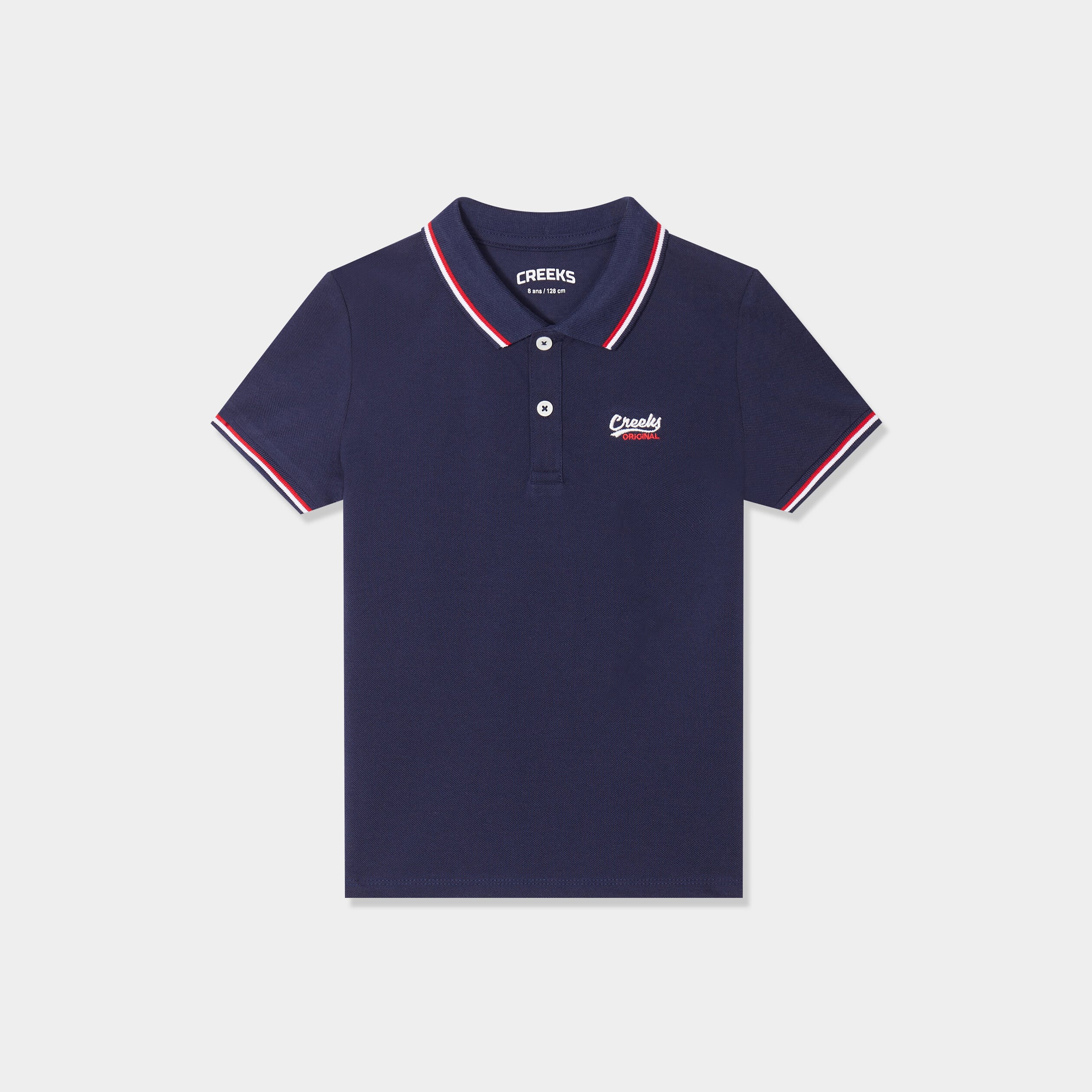 Polo manches courtes coton bleu marine gar&ccedil;on