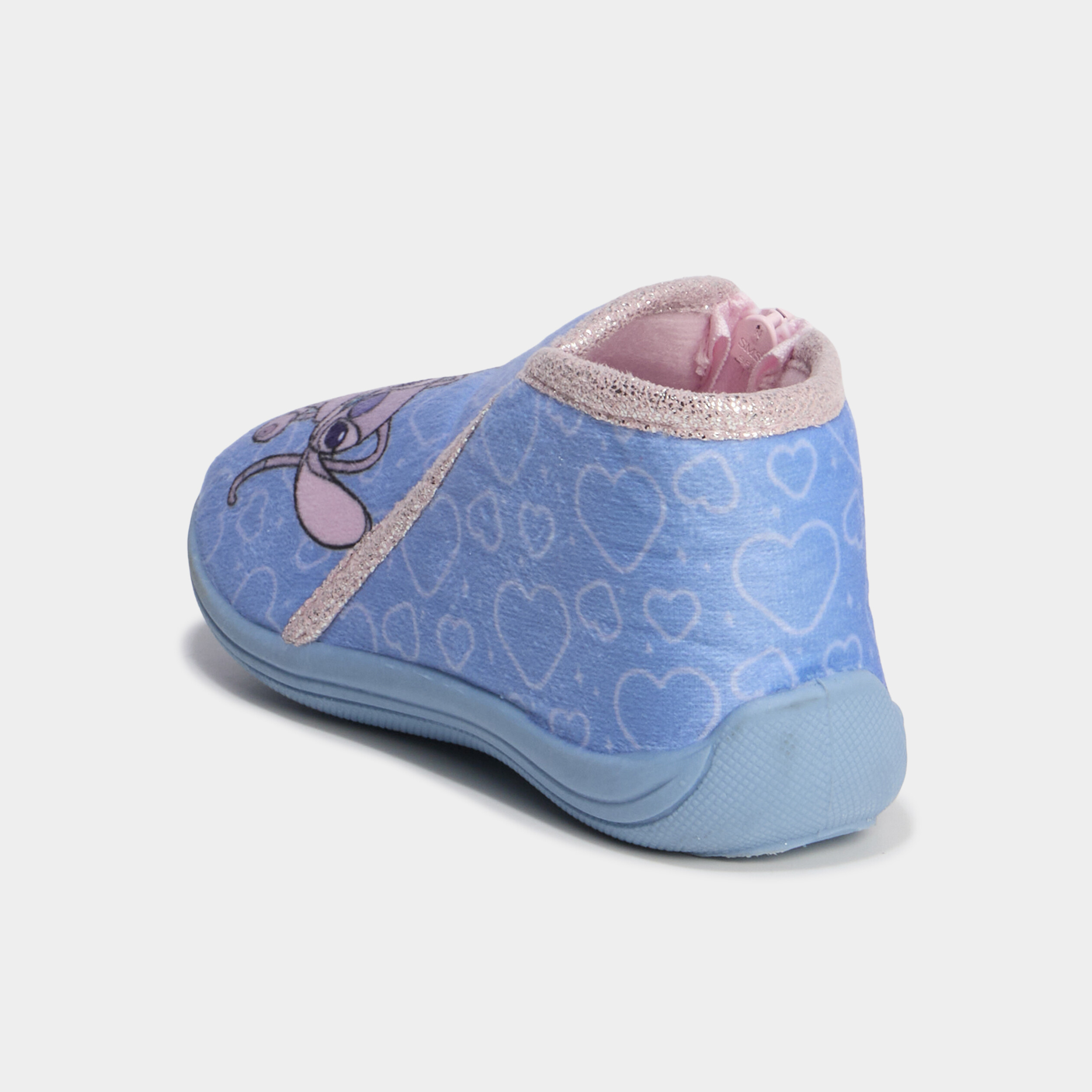 Chaussons bottillons zipp&eacute;s Stitch bleu b&eacute;b&eacute; fille