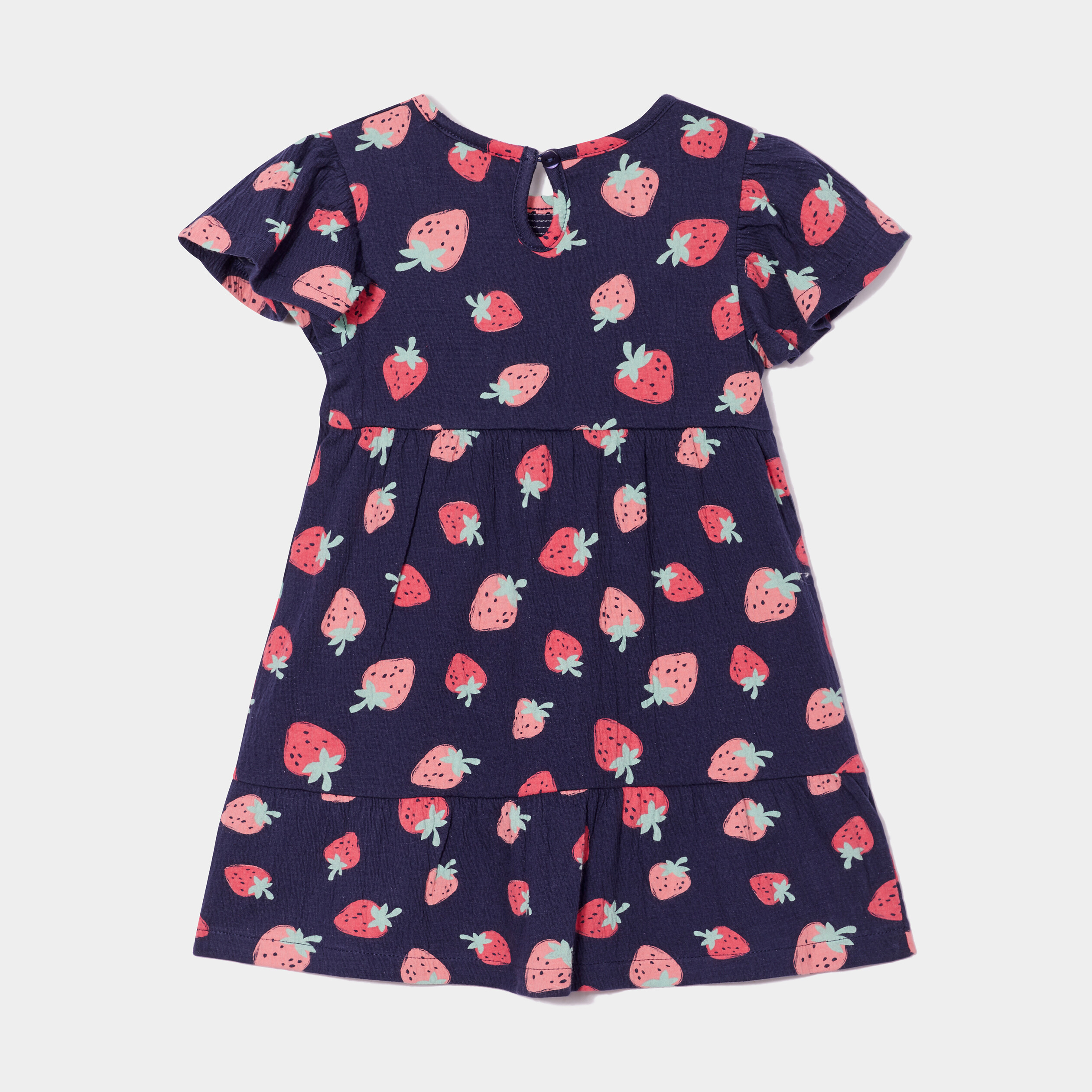robe volantee evasee manches courtes bleu marine bebef Robe volantée évasée manches courtes bleu marine bébé fille