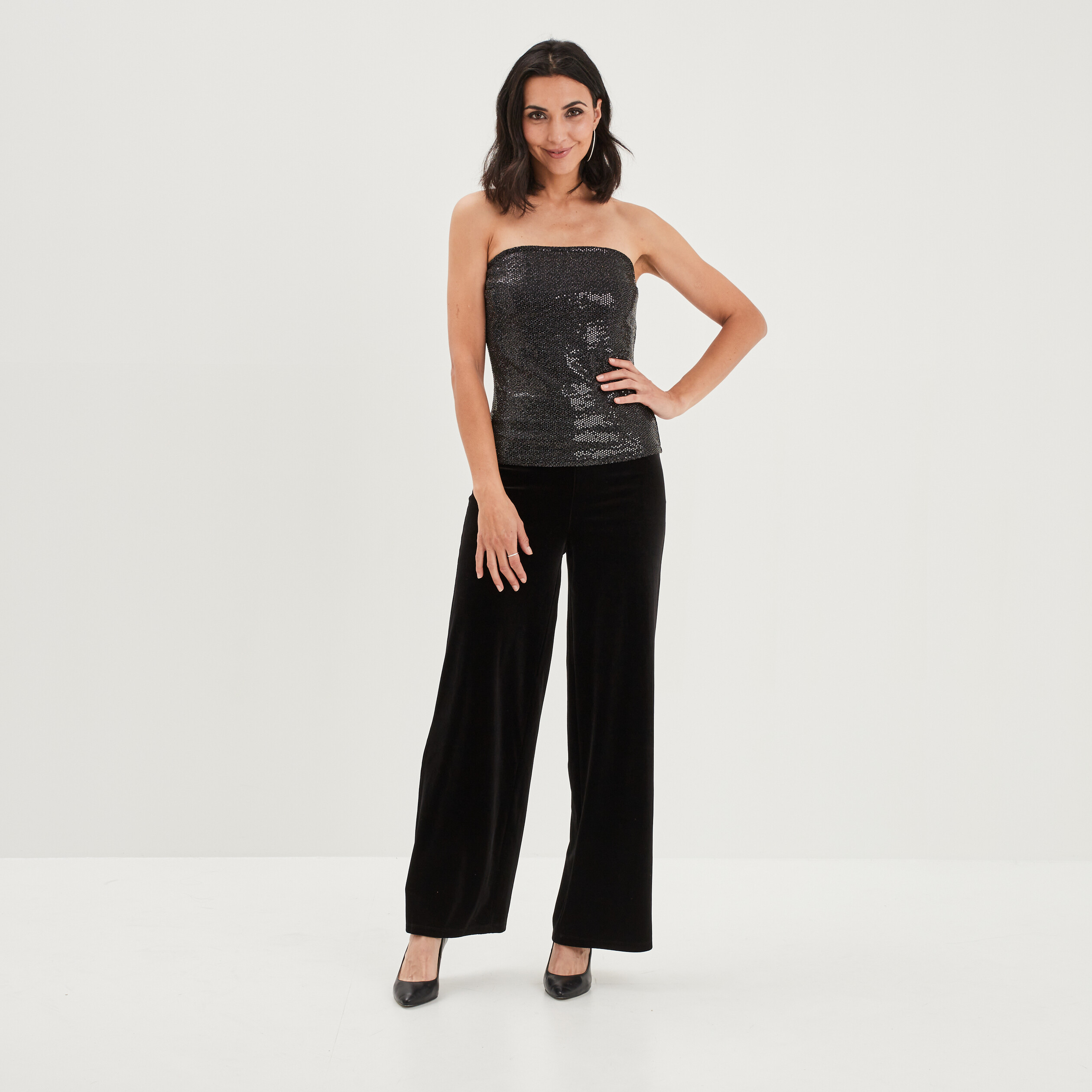 Pantalon femme velours noir cheap