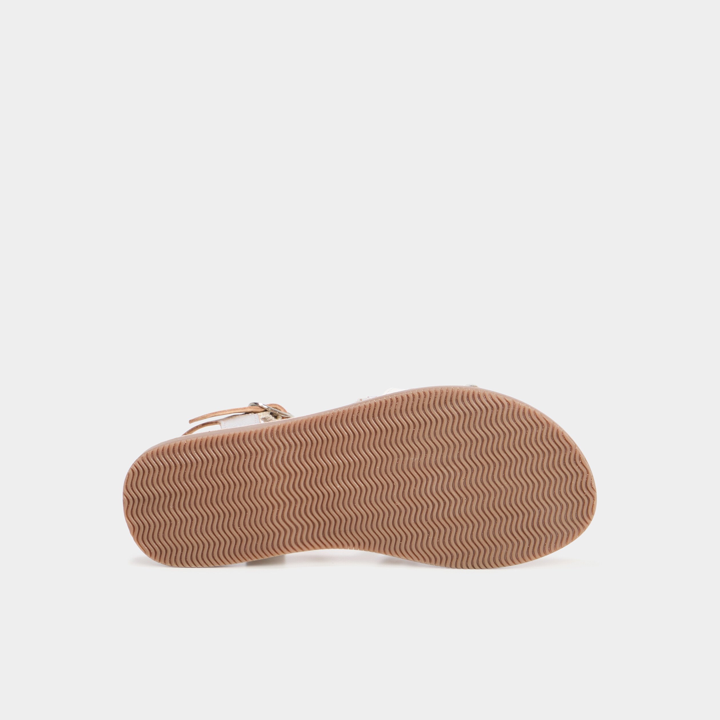 sandales plates en cuir blanc fille Sandales plates en cuir blanc fille
