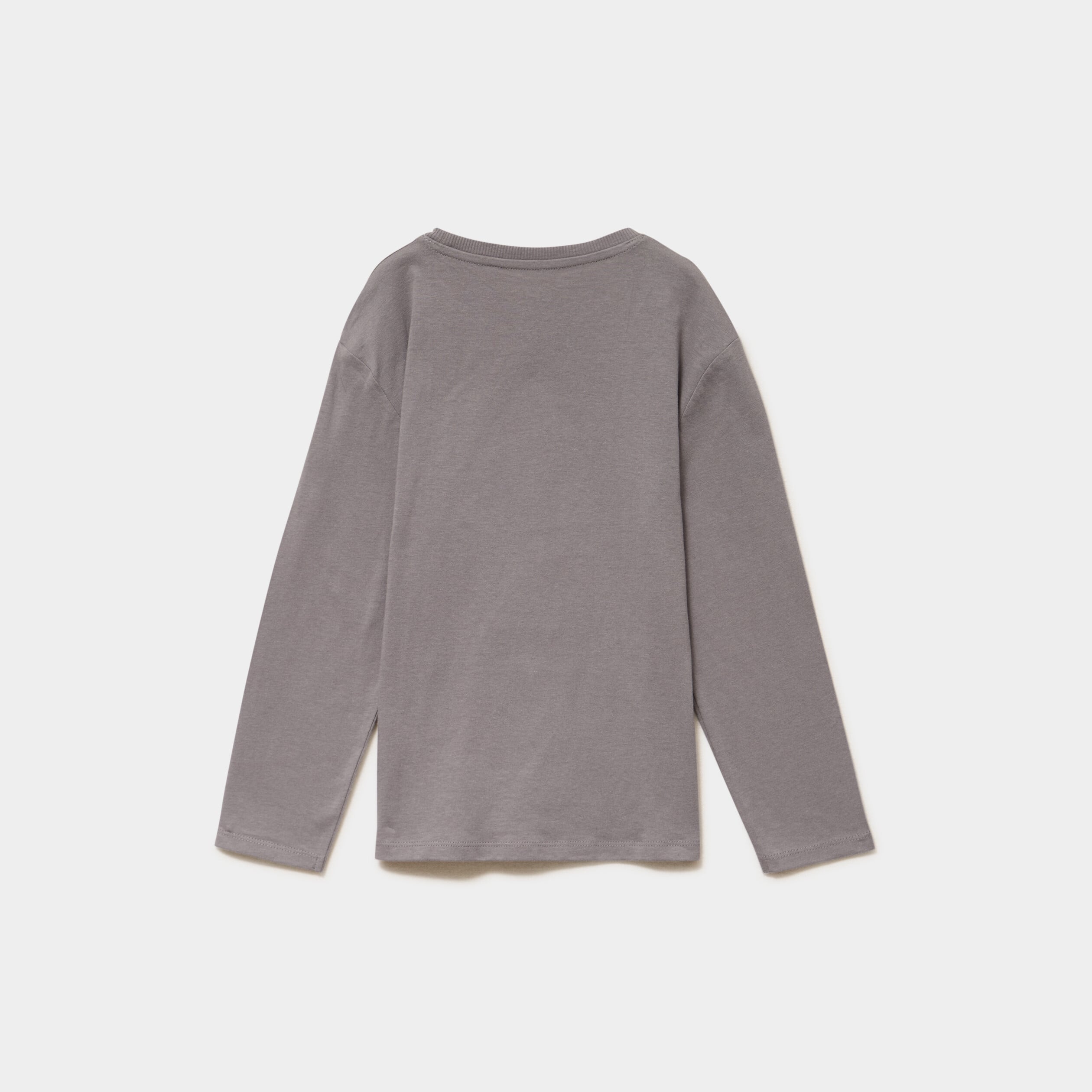 T-shirt manches longues coton gris fonc&eacute; gar&ccedil;on