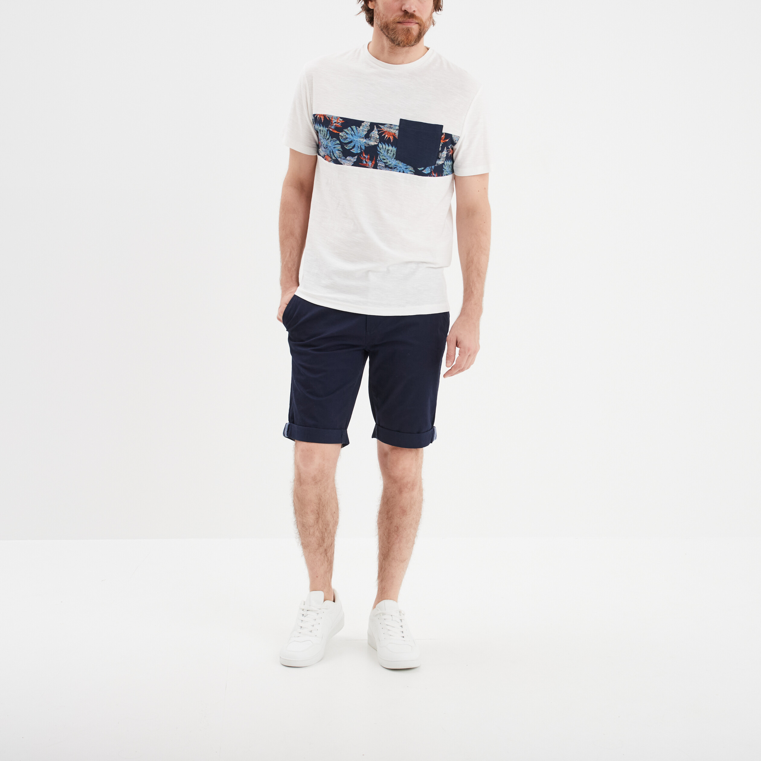 short chino slim creeks bleu marine homme Short chino slim Creeks bleu marine homme