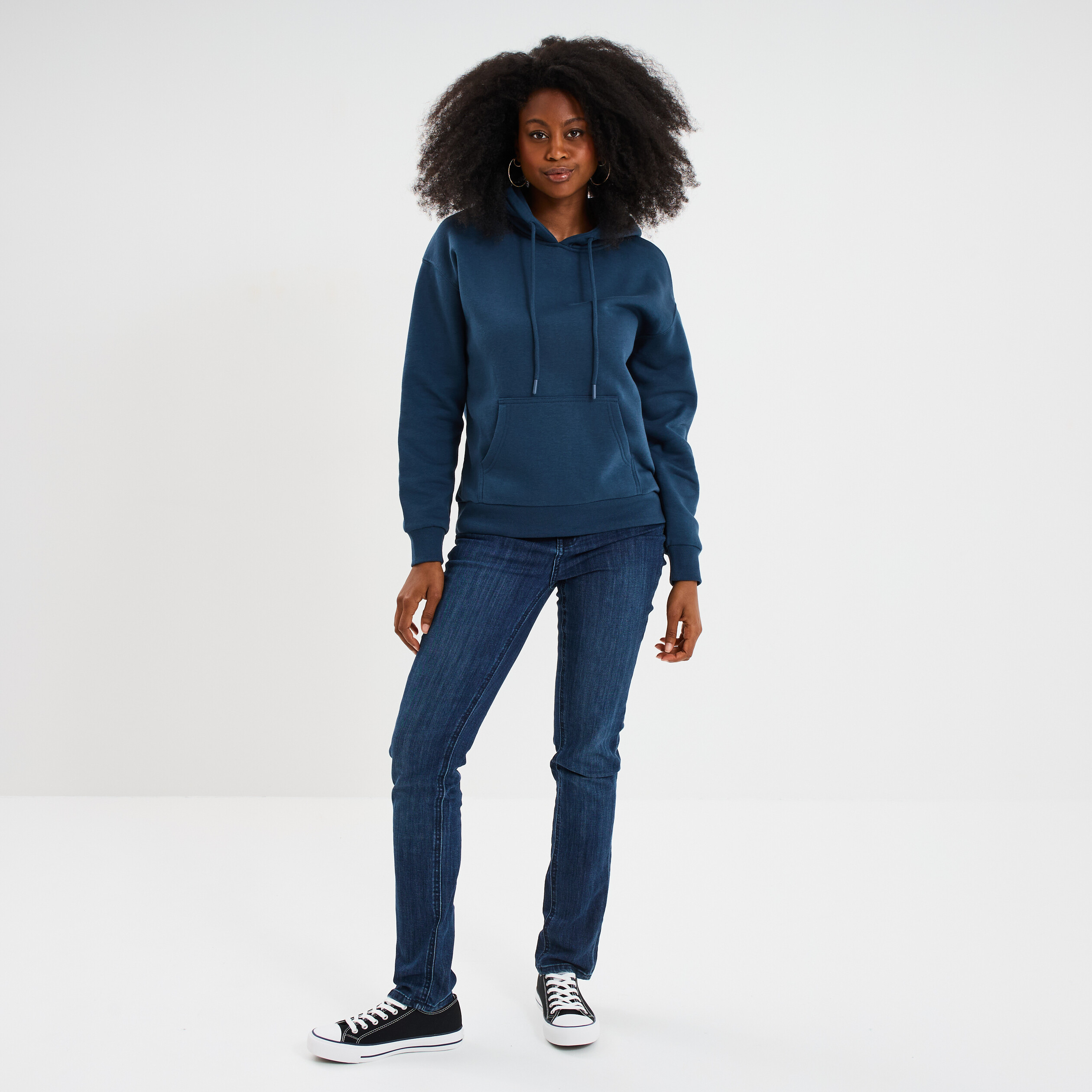 sweat hoodie molleton a capuche bleu marine femme Sweat hoodie molleton à capuche bleu marine femme