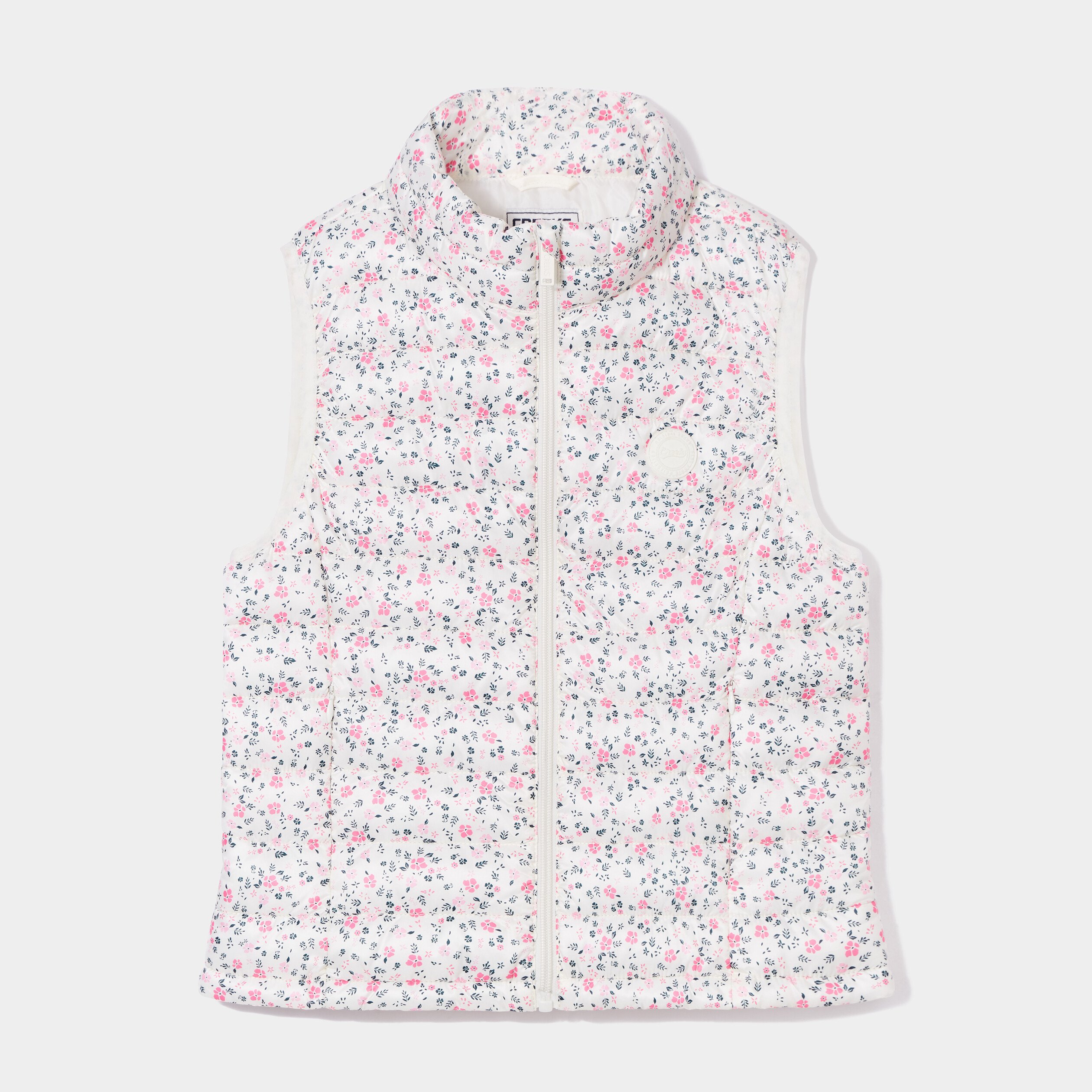 Doudoune sans manches col montant Creeks beige fille