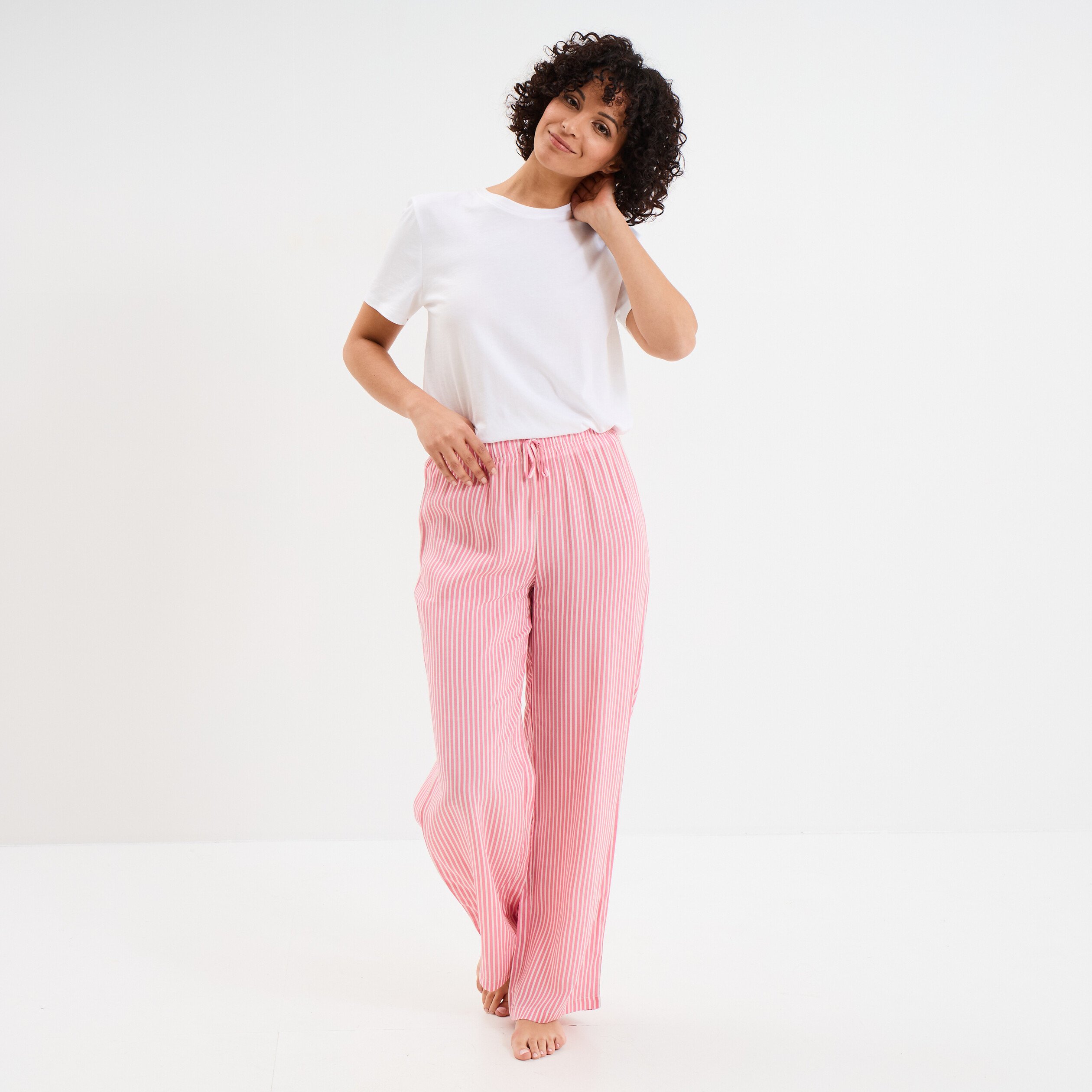 pantalon de pyjama fluide rose femme Pantalon de pyjama fluide rose femme