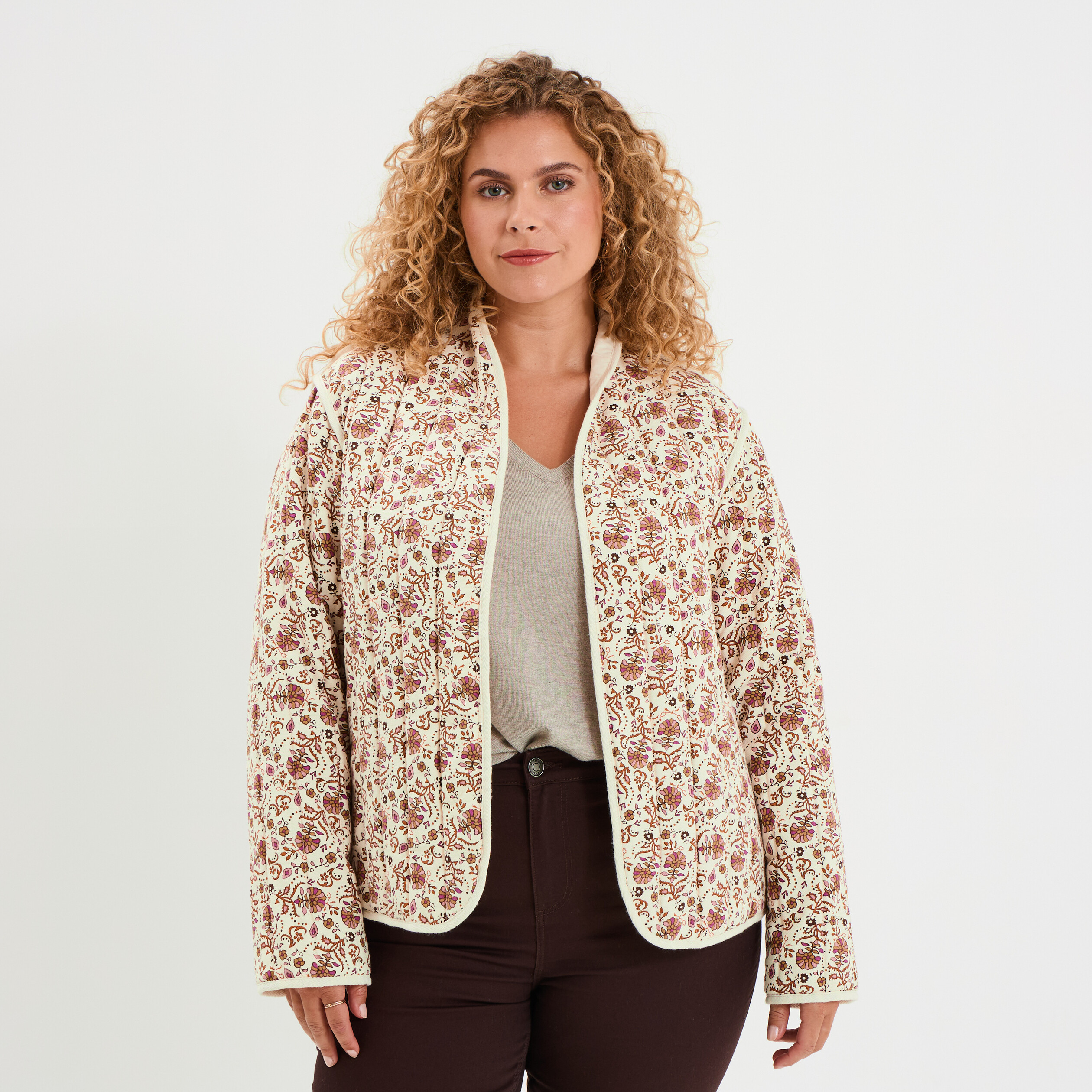 Veste matelassée réversible blanc femme grande taille La Halle