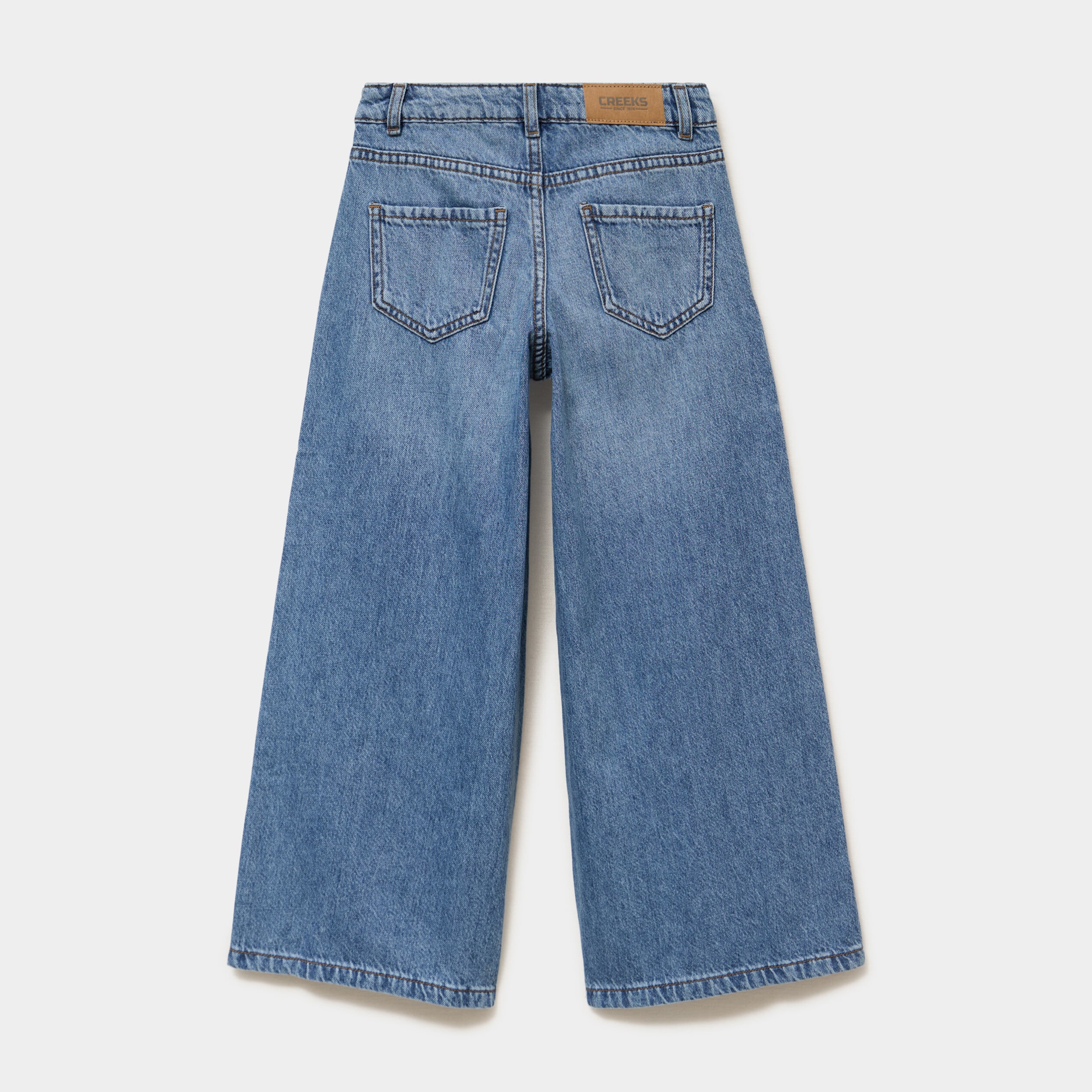 Jean large 5 poches taille ajustable denim stone fille