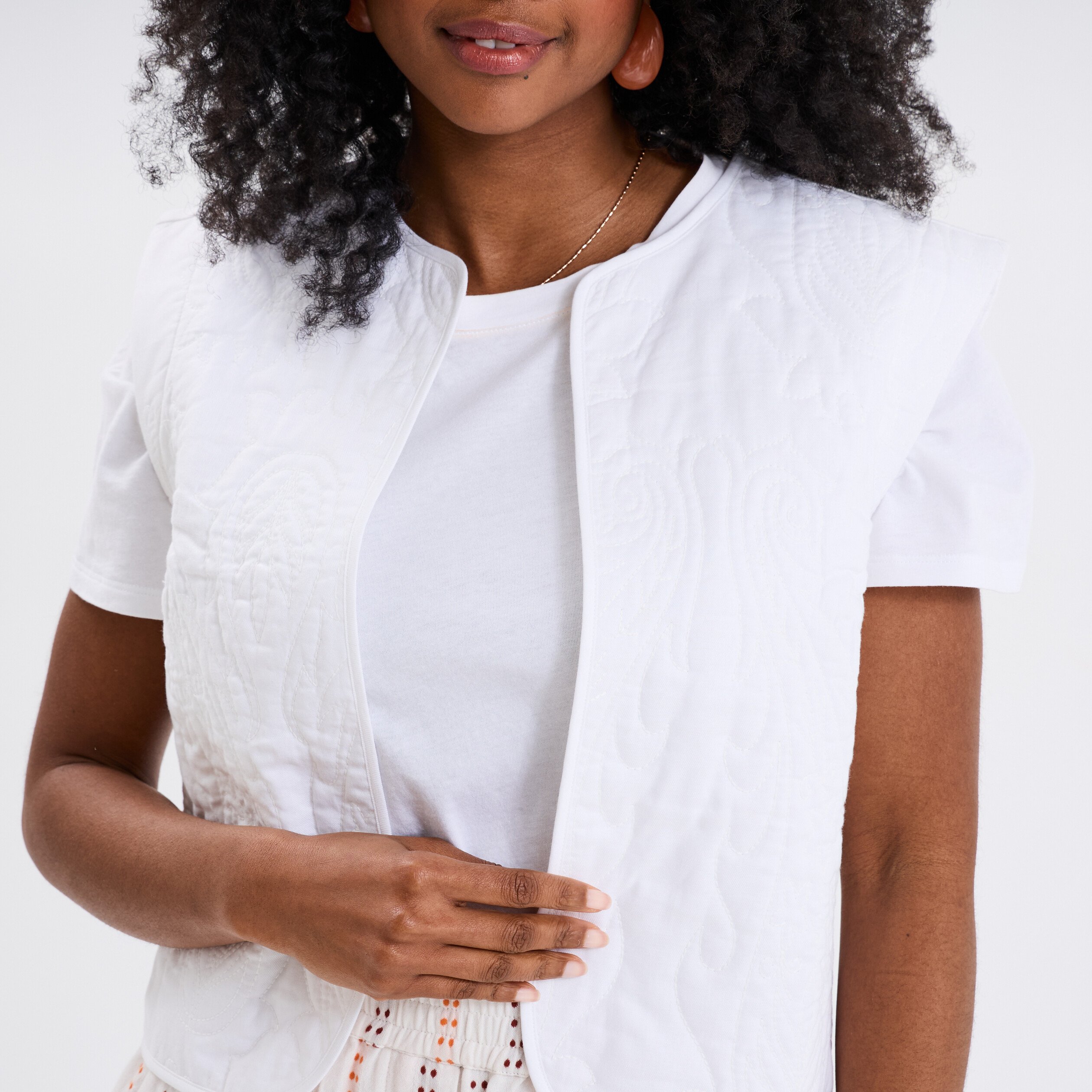 gilet matelasse sans manches blanc femme Gilet matelassé sans manches blanc femme