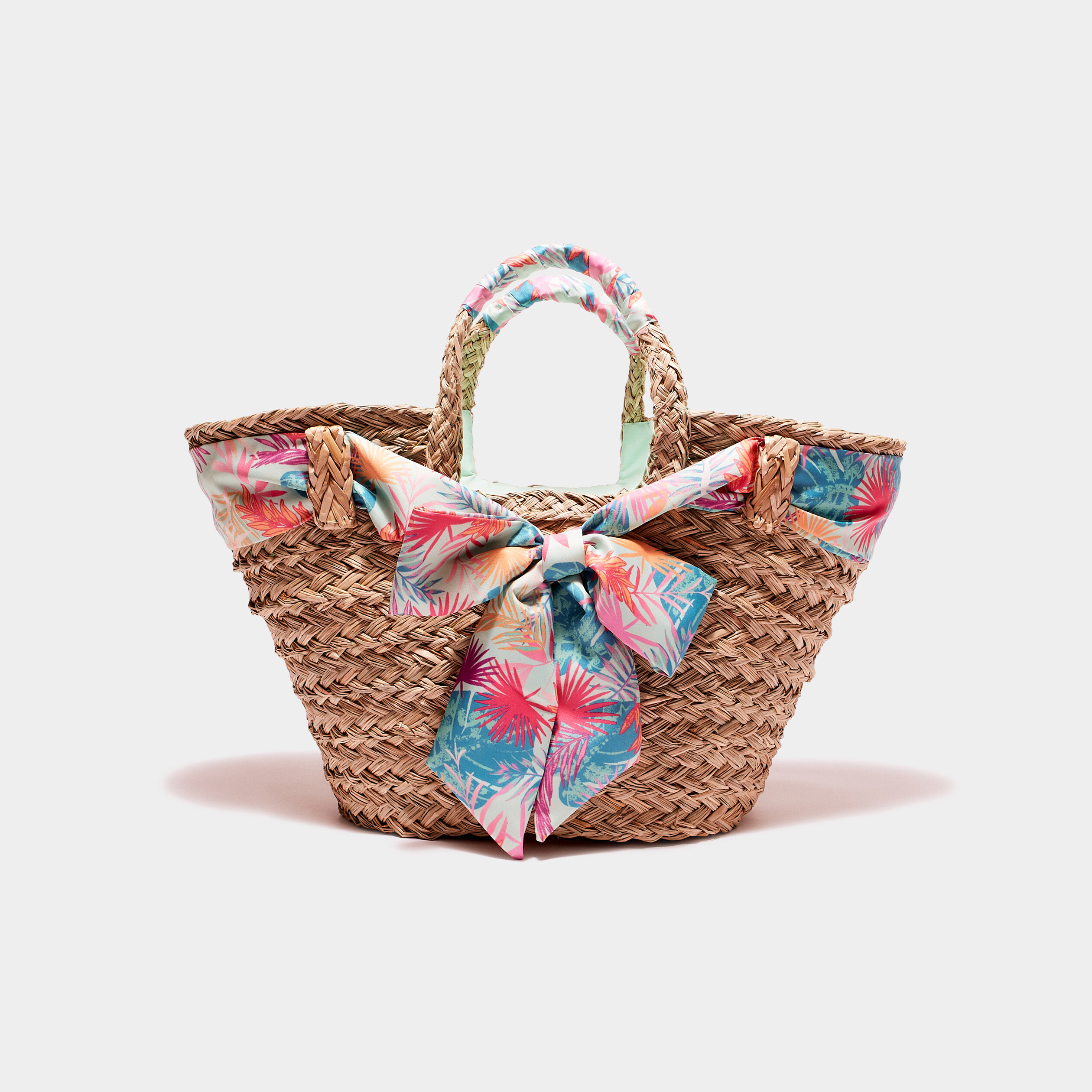 sac panier tresse vert clair femme Sac panier tressé vert clair femme