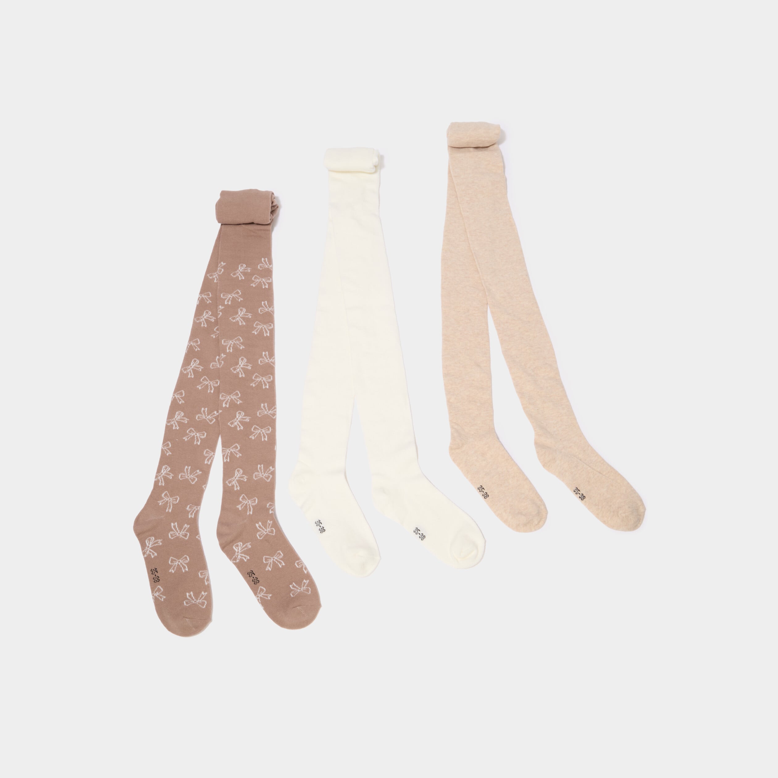 Lot 3 collants coton majoritaire multicolore fille
