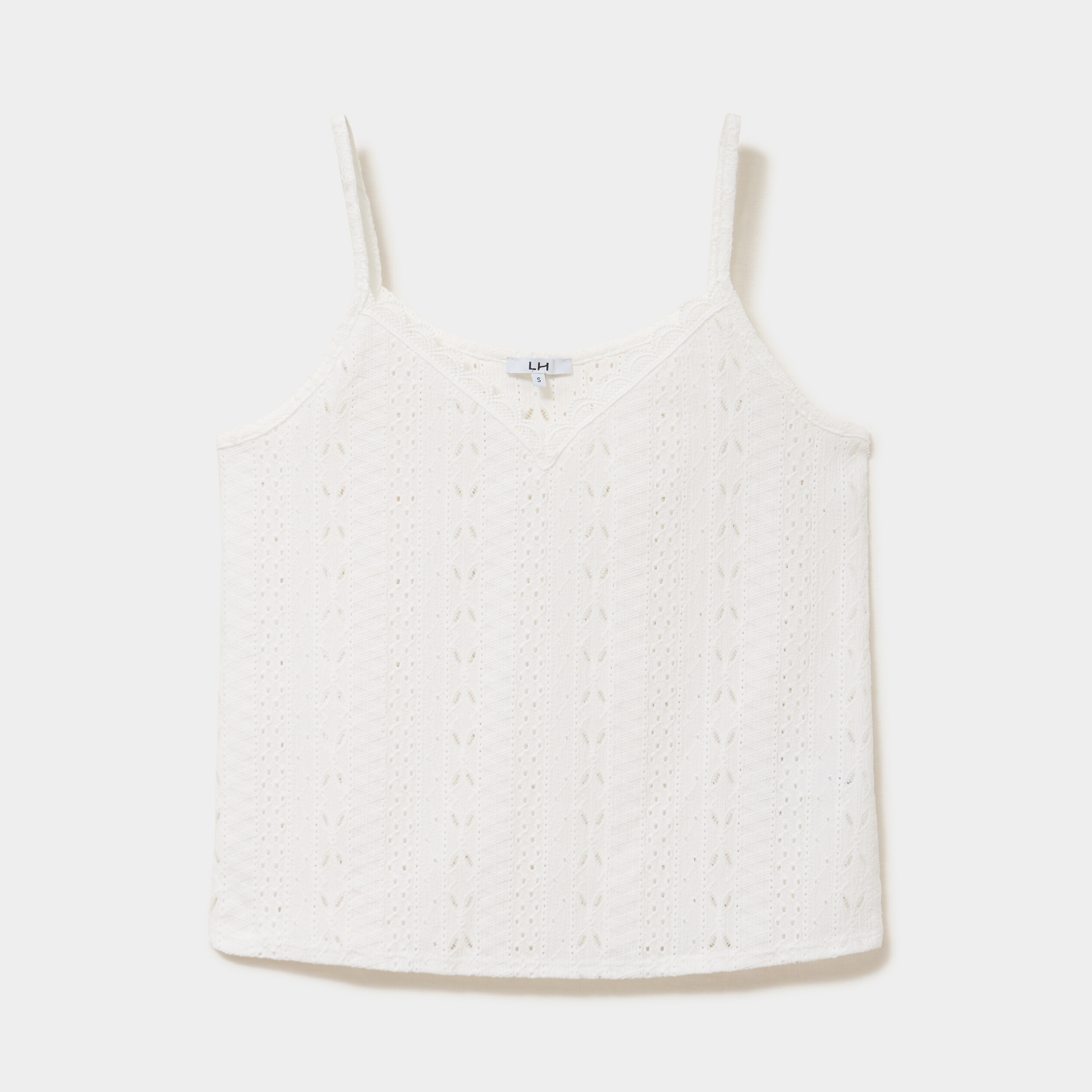 D&eacute;bardeur broderie anglaise blanc femme