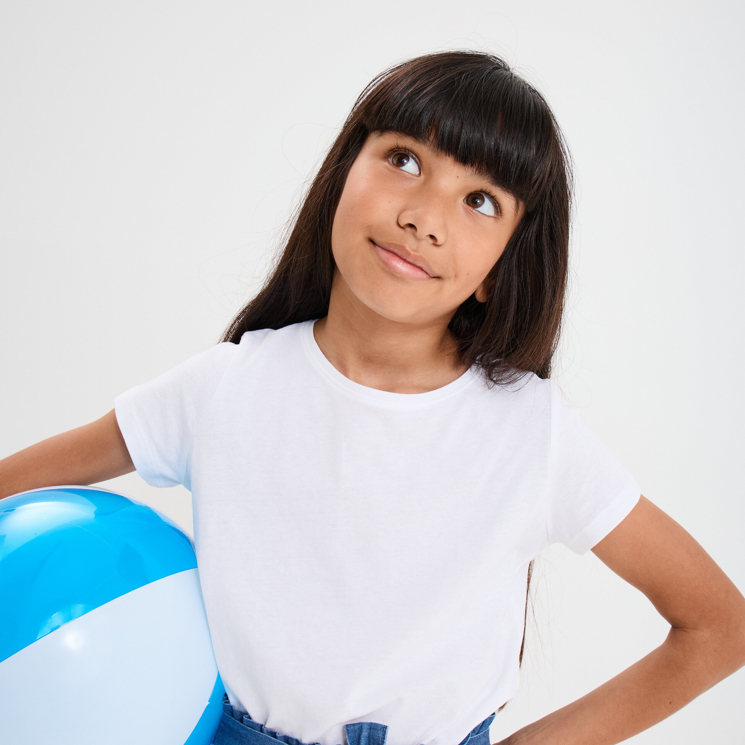 t shirt manches courtes en coton blanc fille T-shirt manches courtes en coton blanc fille