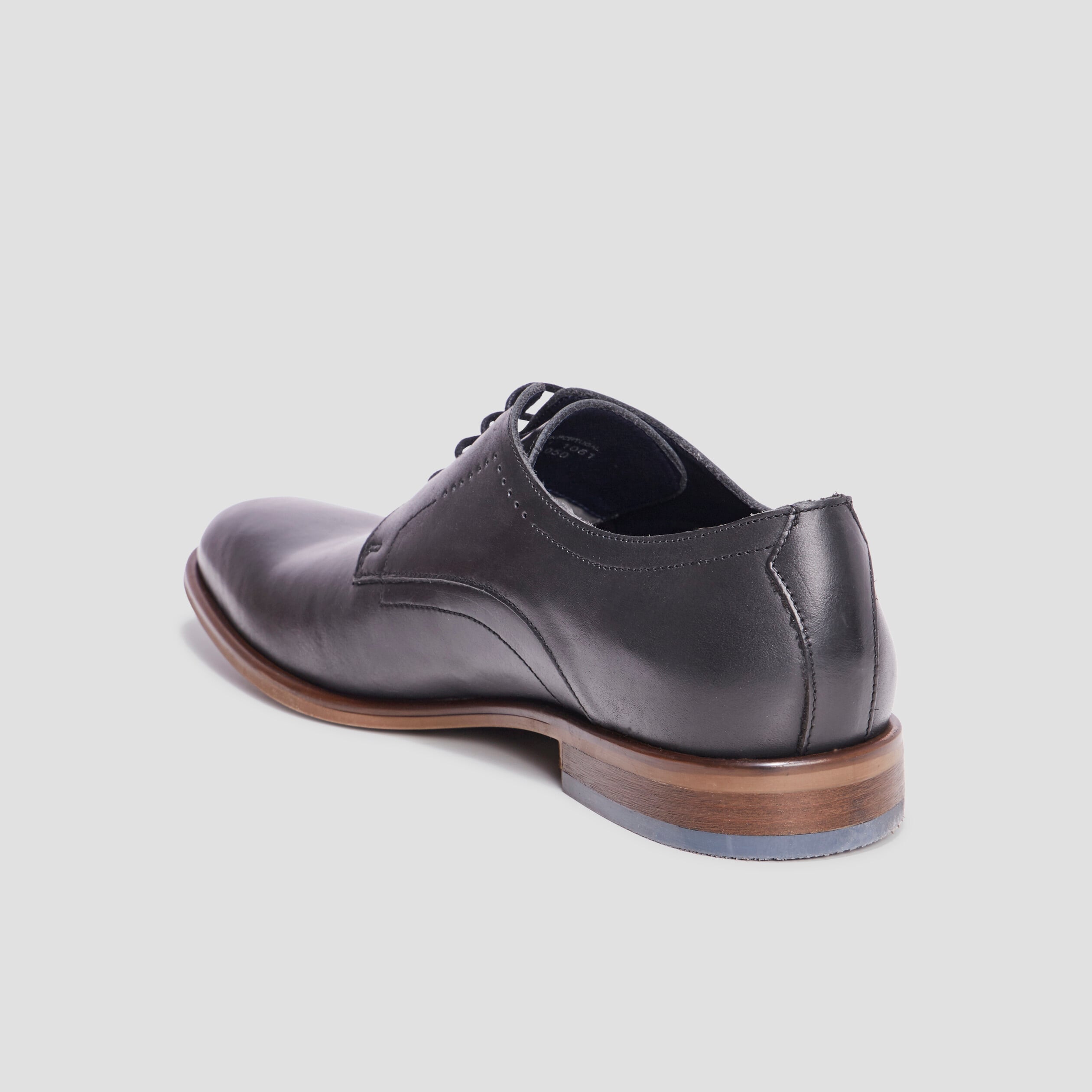 Derbies &agrave; lacets en cuir lisse noir homme