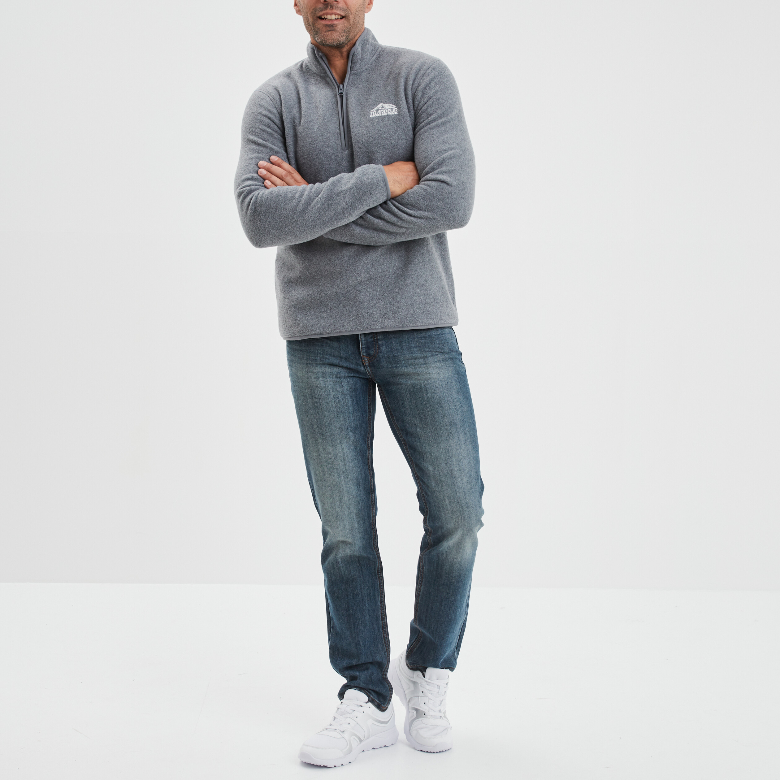 sweat polaire camionneur trappeur gris homme Sweat polaire camionneur Trappeur gris homme