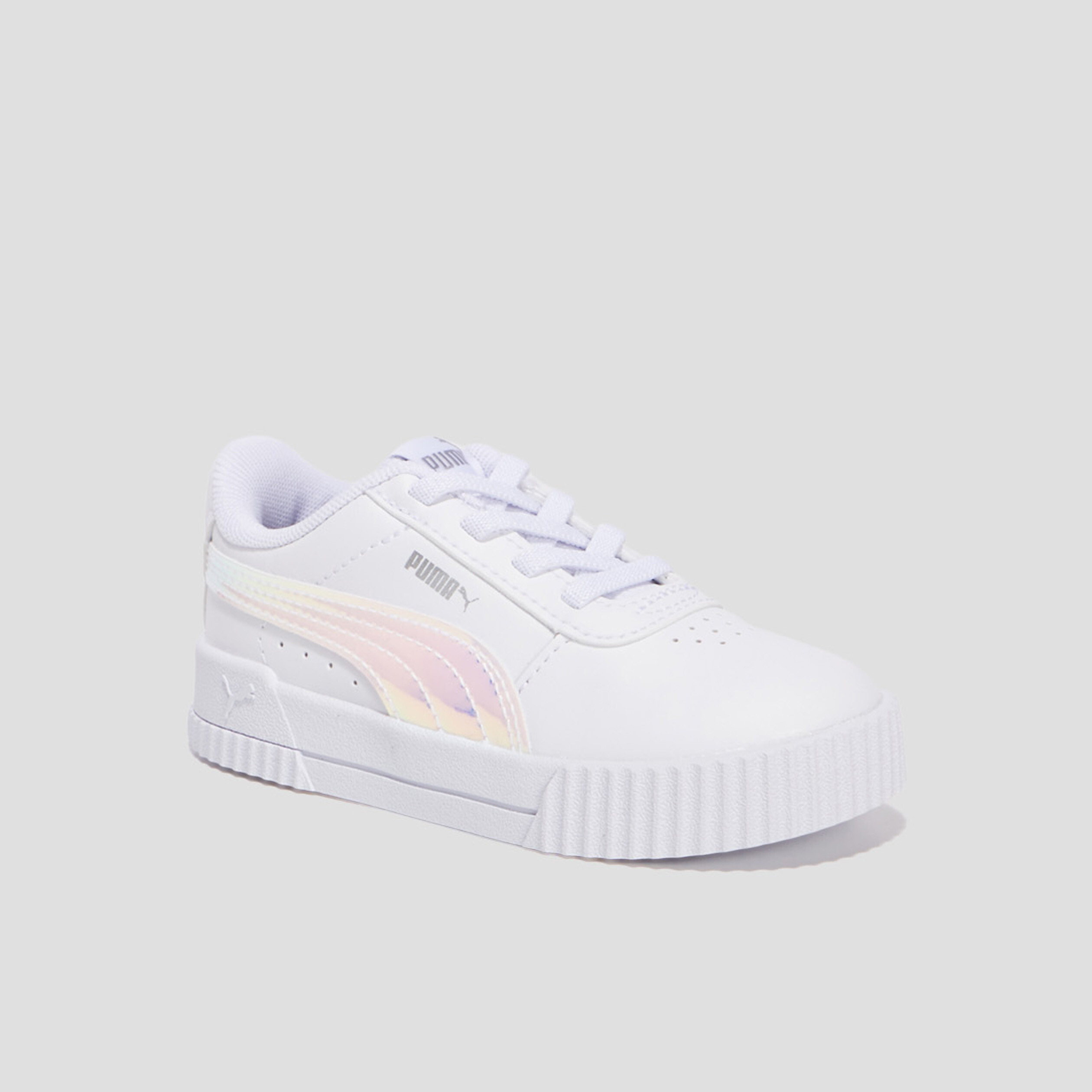 tennis a lacets puma carina blanc fille Tennis à lacets Puma Carina blanc fille
