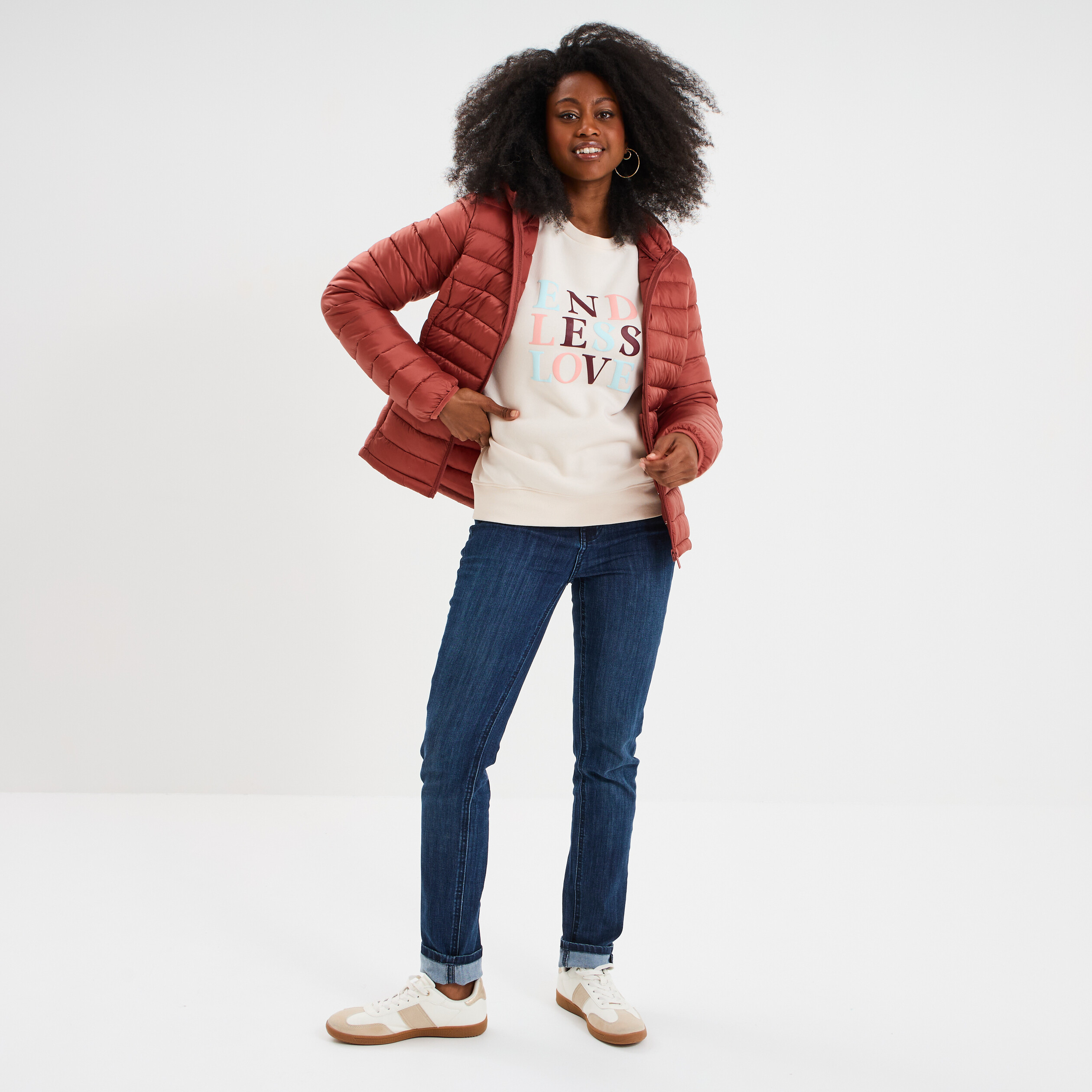 sweat col rond manches longues blanc femme Sweat col rond manches longues blanc femme