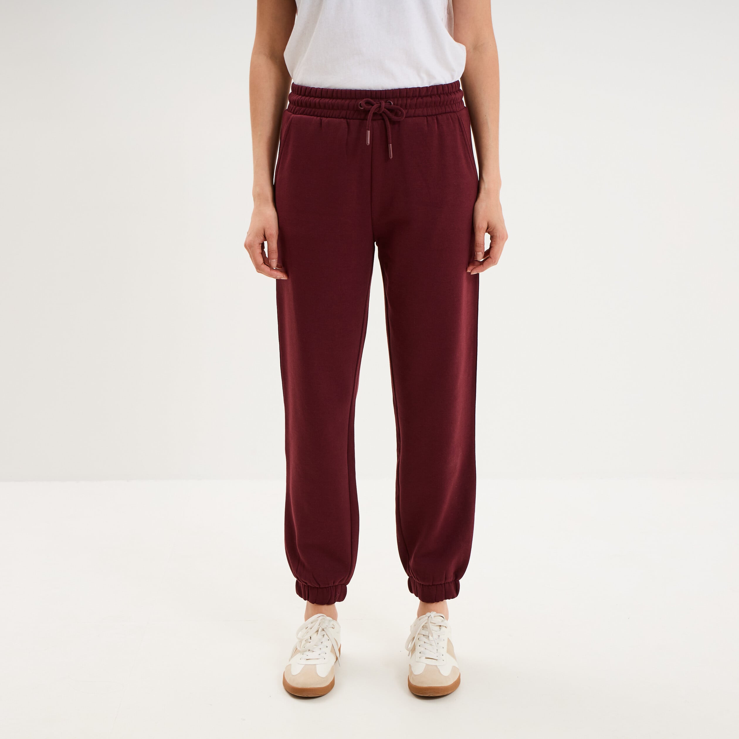 Pantalon de jogging molletonn&eacute; violet fonc&eacute; femme