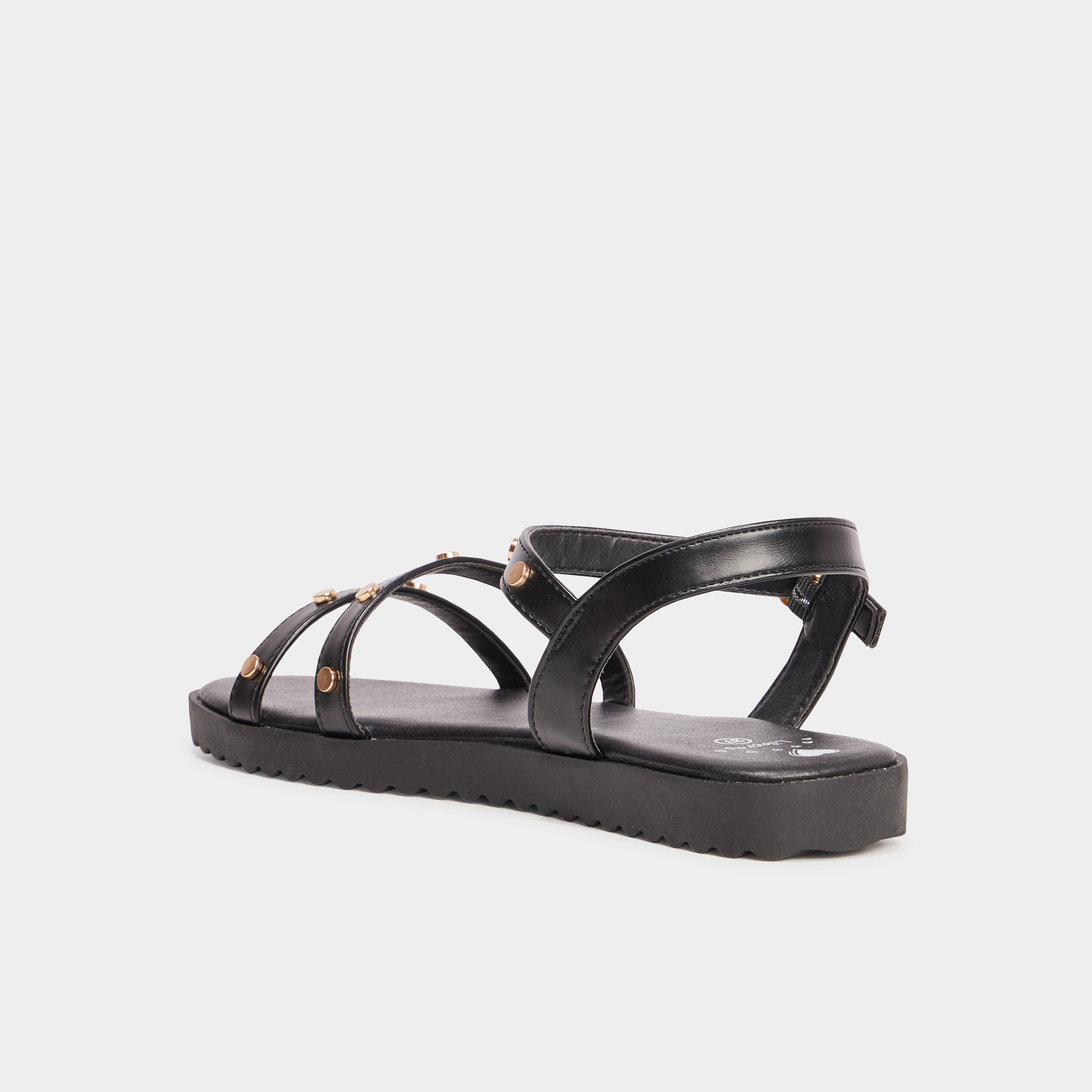 sandales plates cloutees liberto noir fille Sandales plates cloutées Liberto noir fille