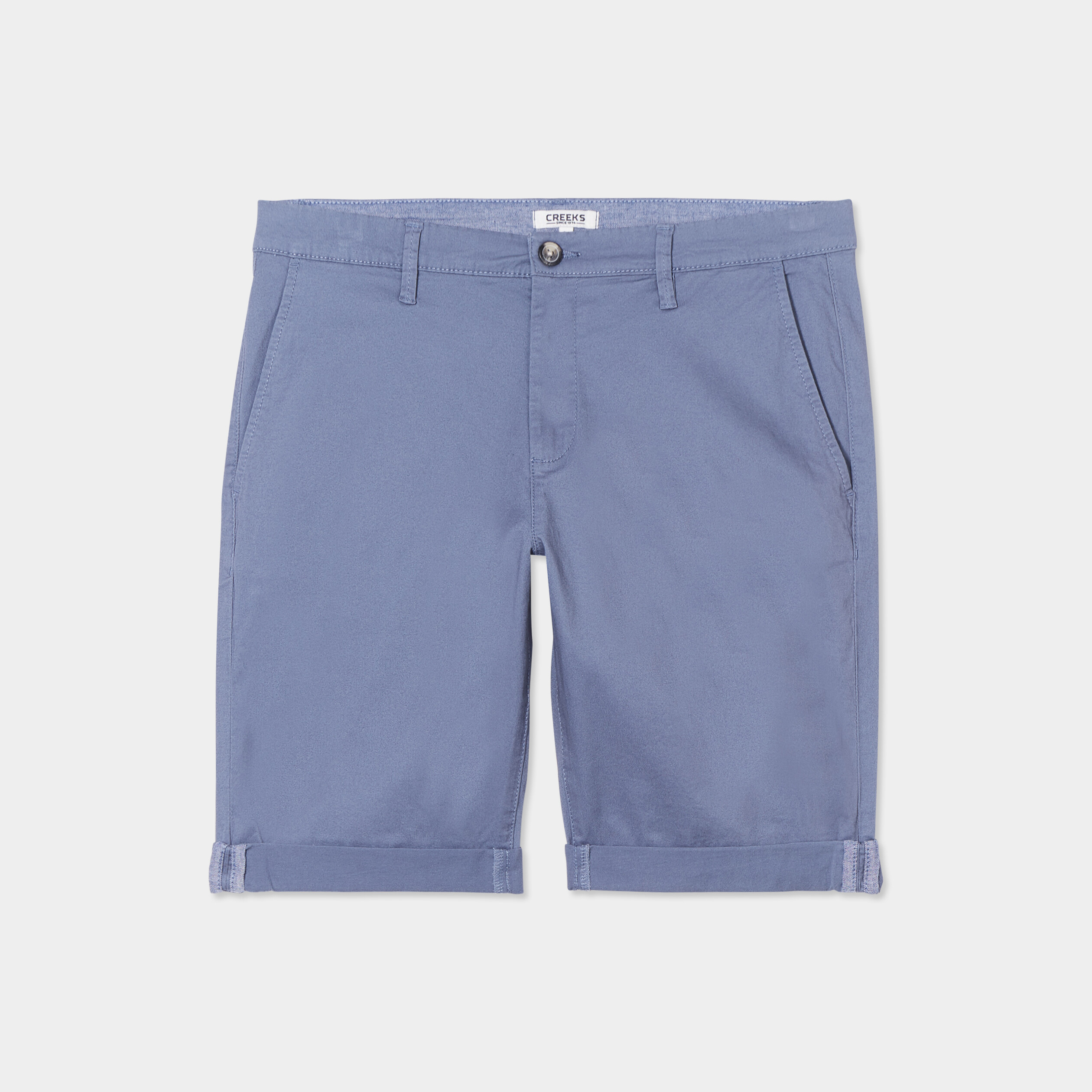short chino slim creeks bleu gris homme Short chino slim Creeks bleu gris homme