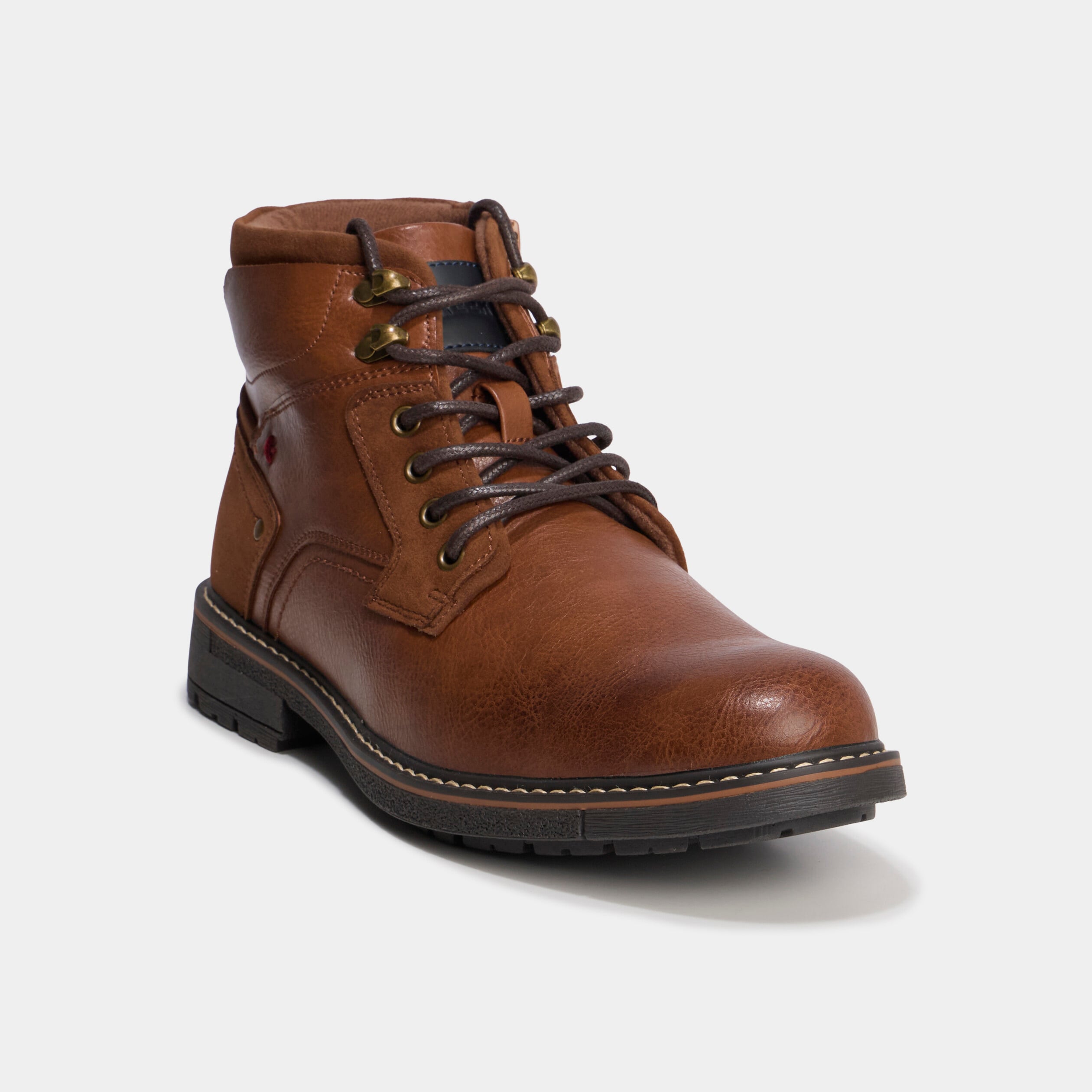 Bottines montantes zipp&eacute;es crant&eacute;es marron homme