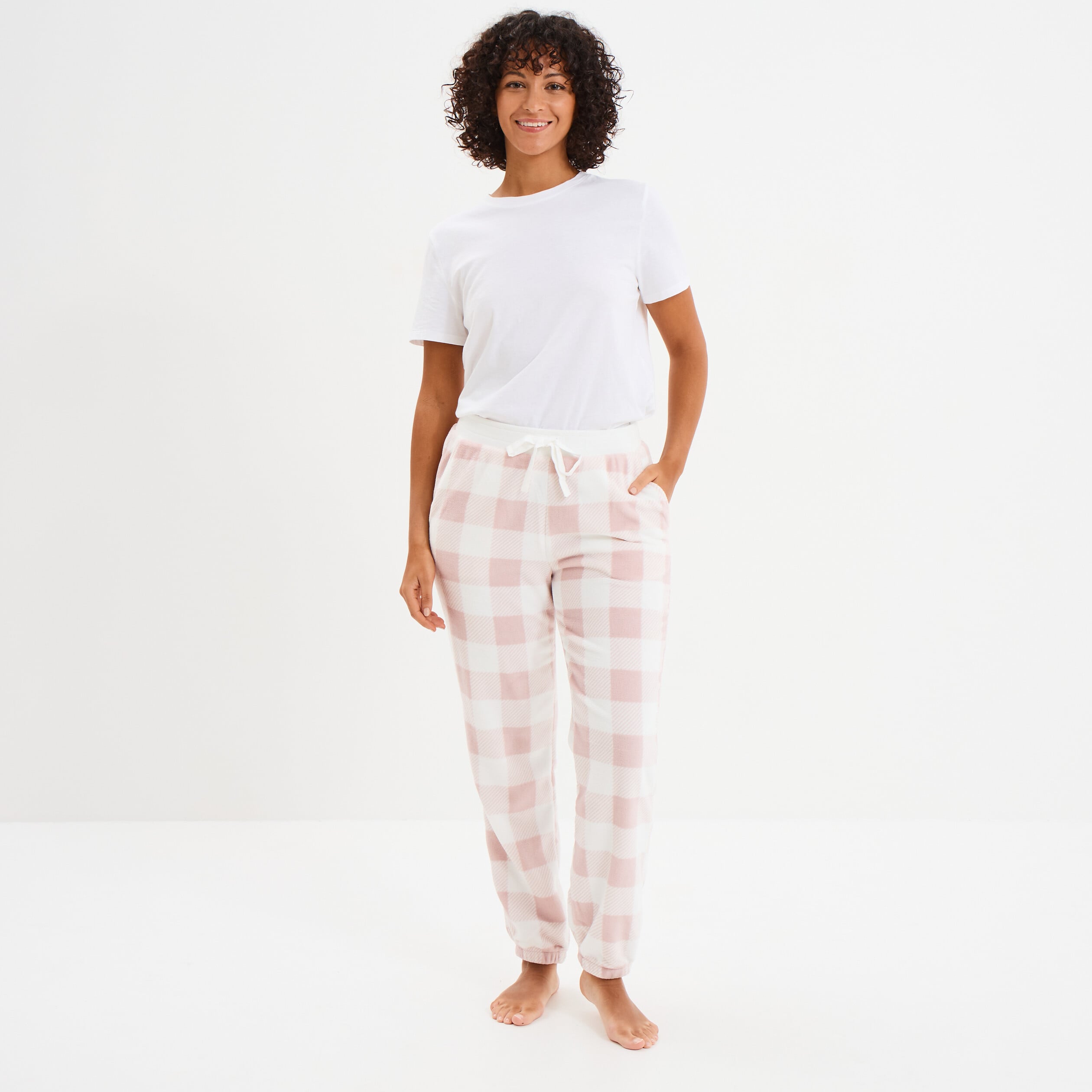 Pantalon de pyjama rose femme