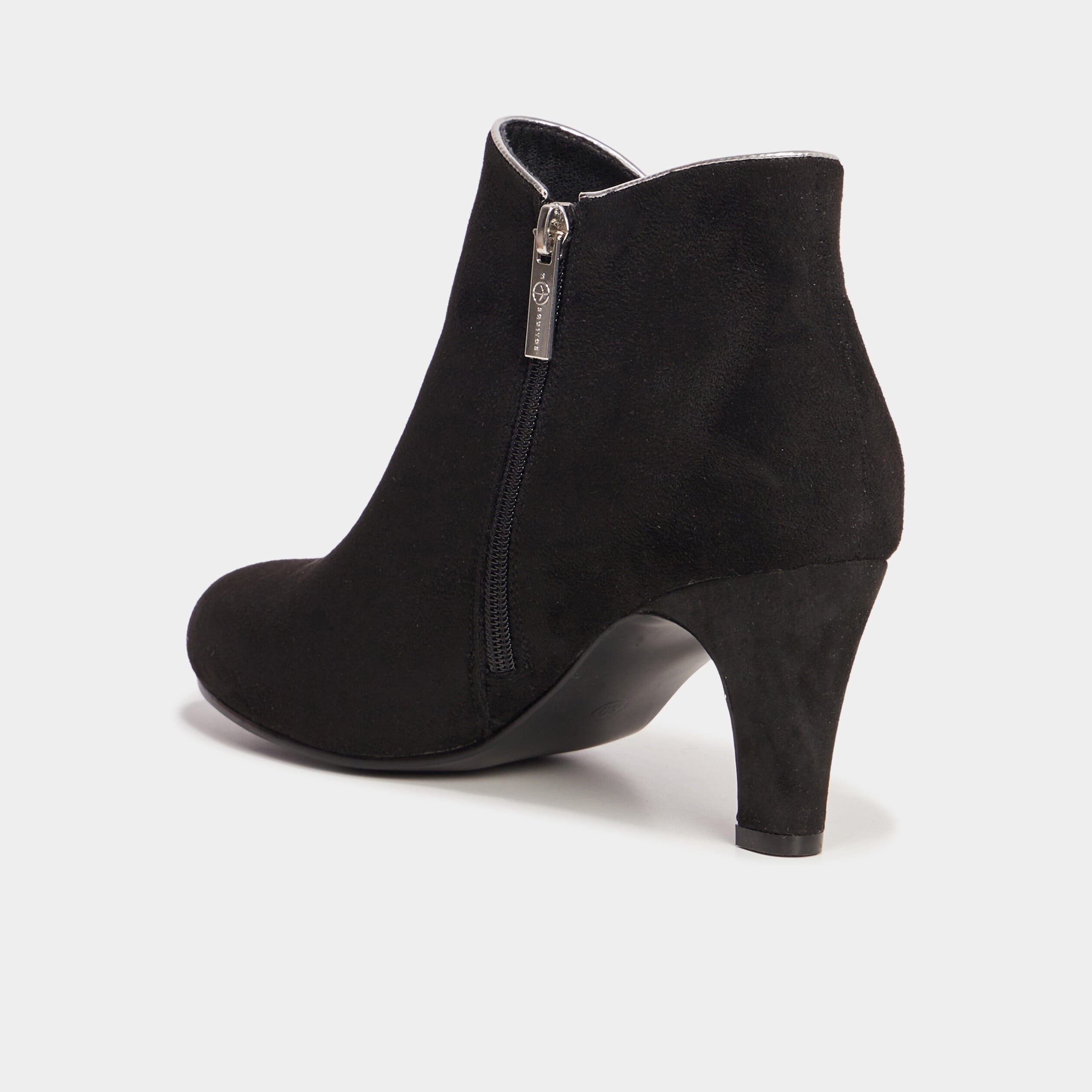 Bottines aspect daim &agrave; talons noir femme