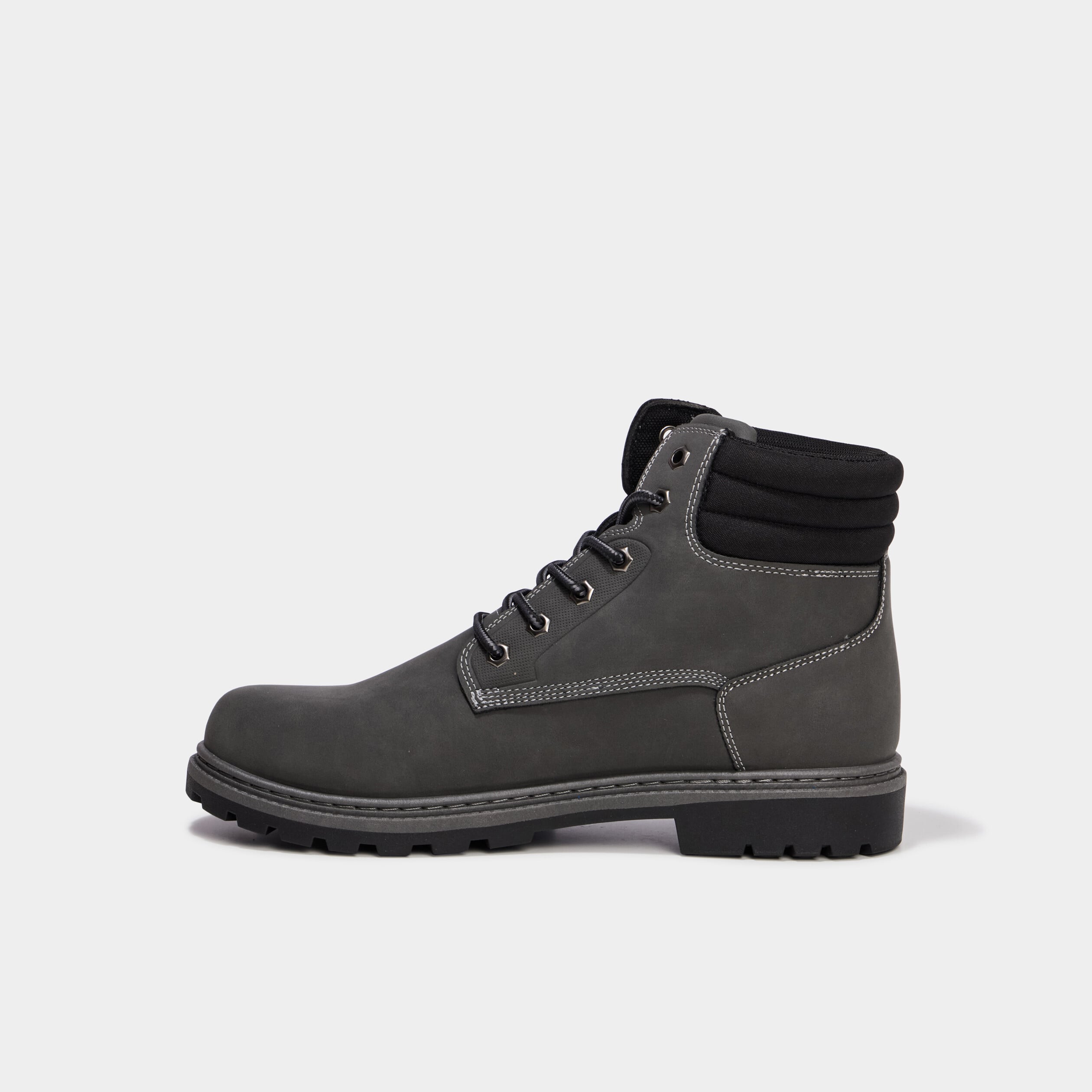 Boots &agrave; lacets avec semelle crant&eacute;e gris homme