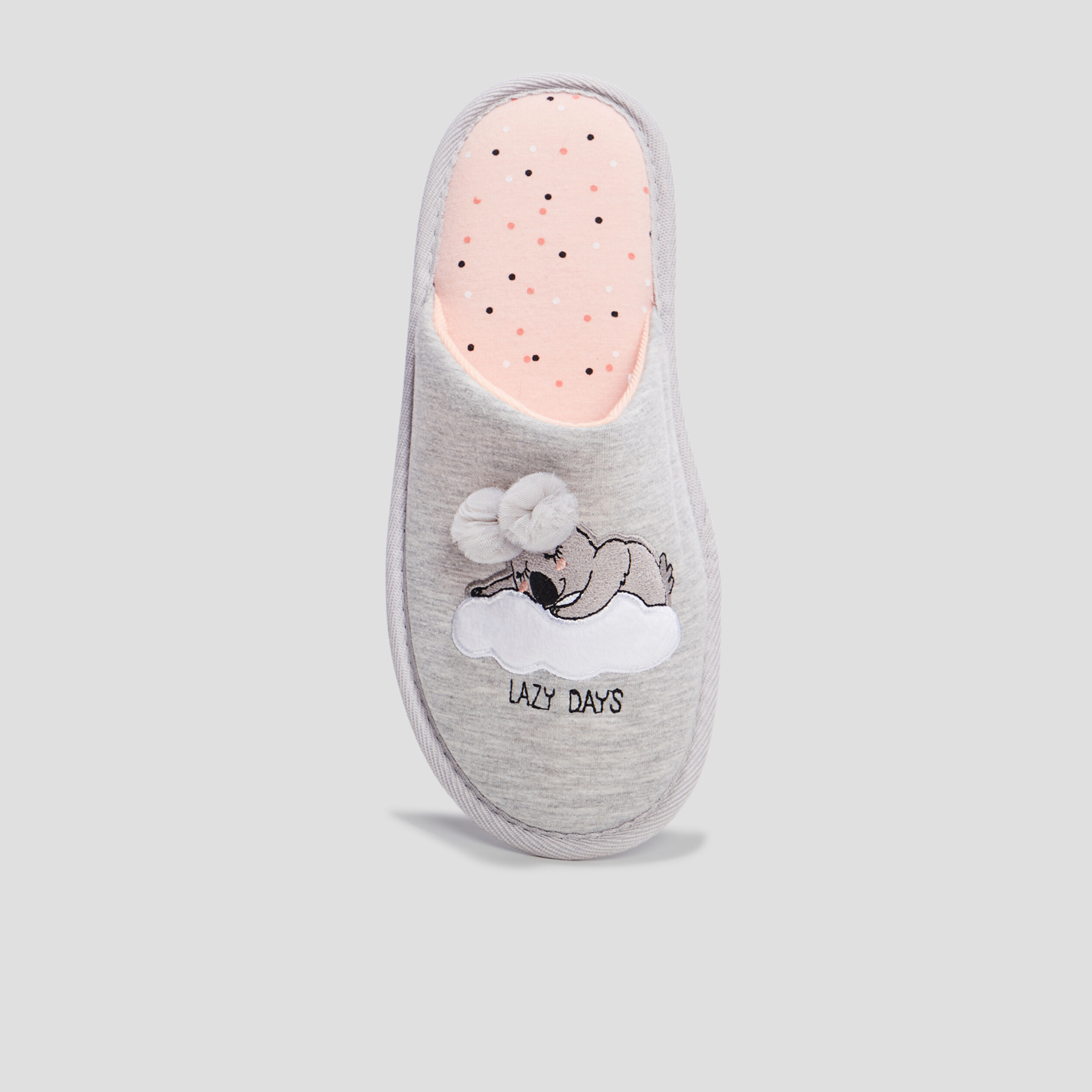 Chaussons mules koala gris femme