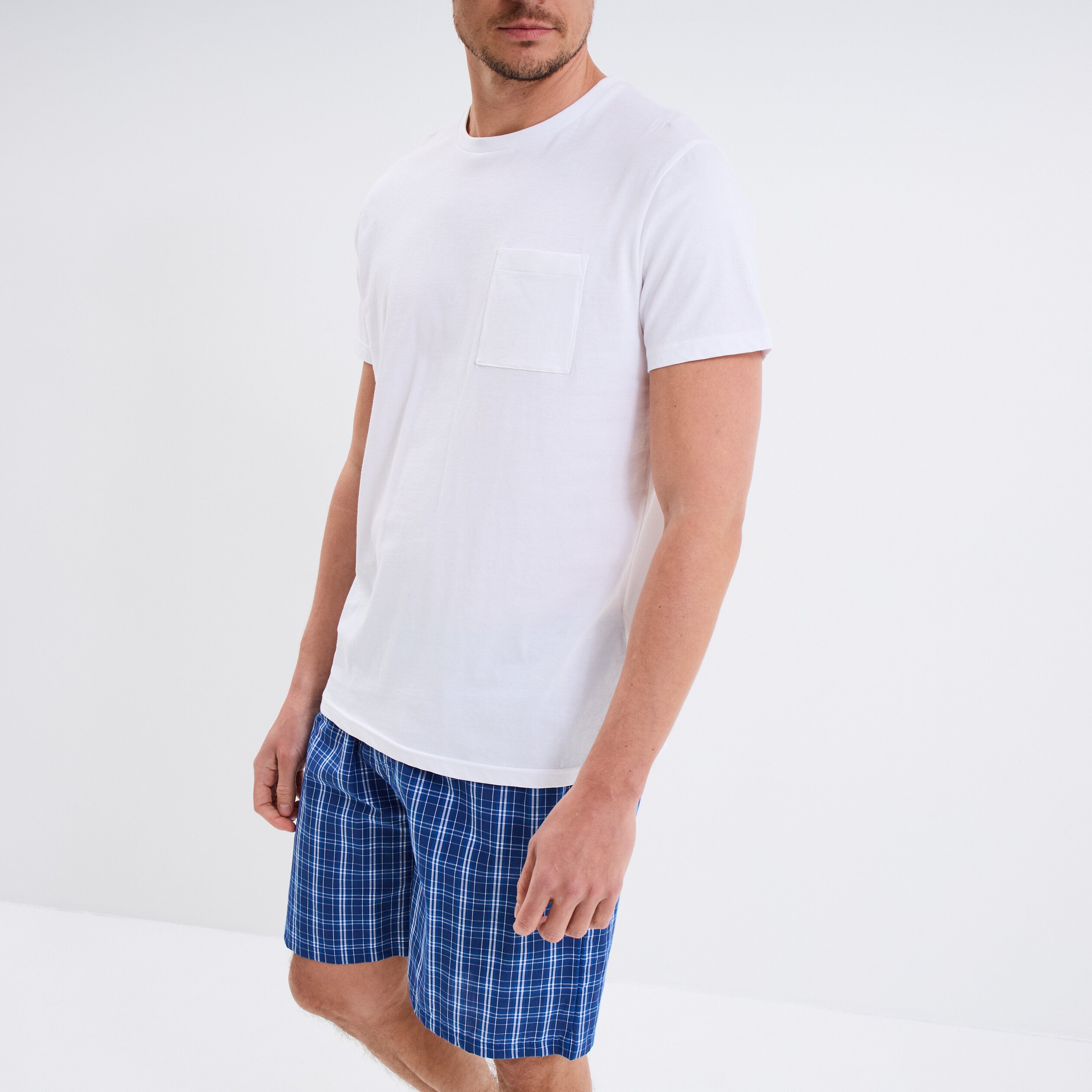 ensemble pyjama short et t shirt coton blanc homme Ensemble pyjama short et t-shirt coton blanc homme