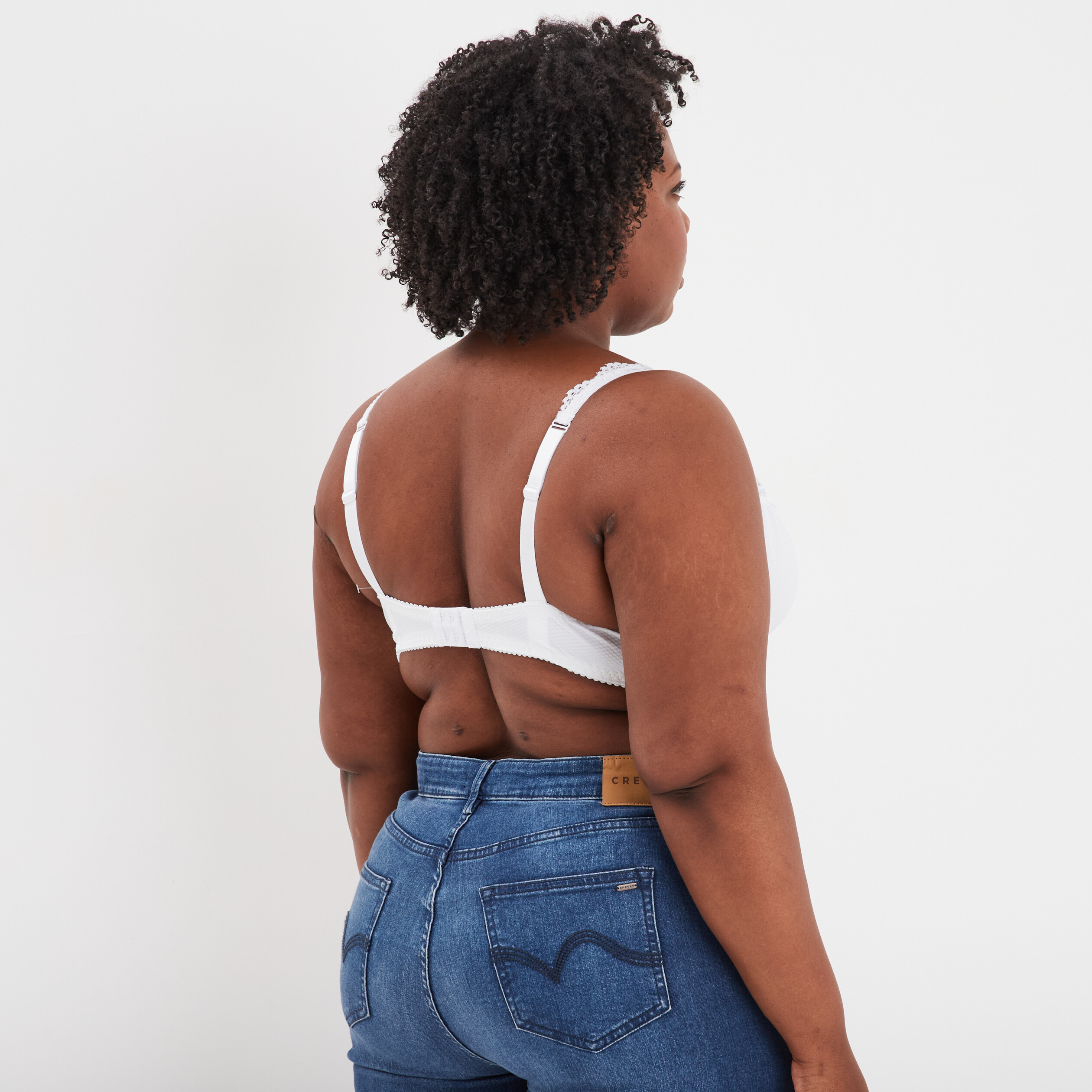 Soutien-gorge corbeille dentelle blanc femme grande taille