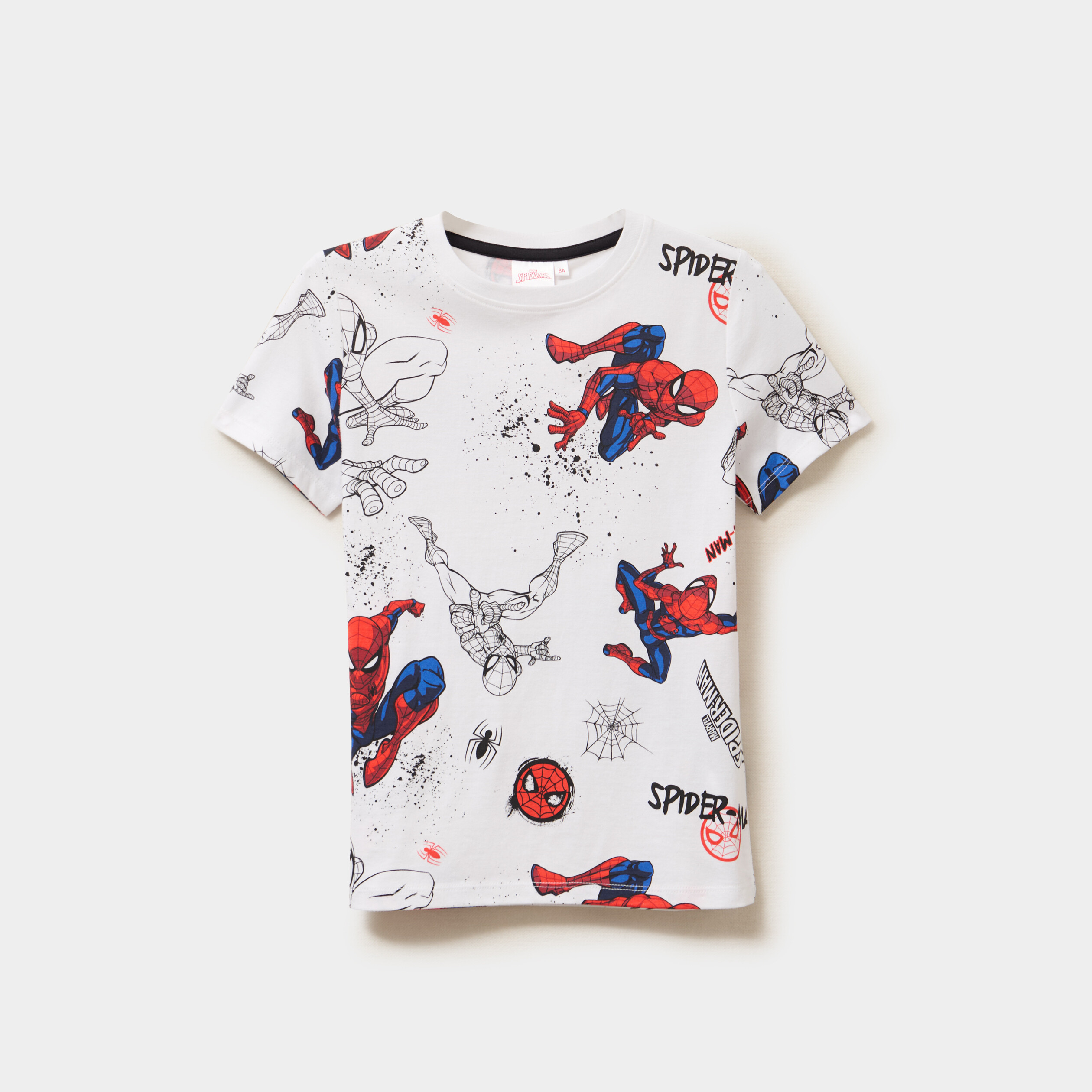 t shirt manches courtes spider man blanc garcon T-shirt manches courtes Spider-Man blanc garçon