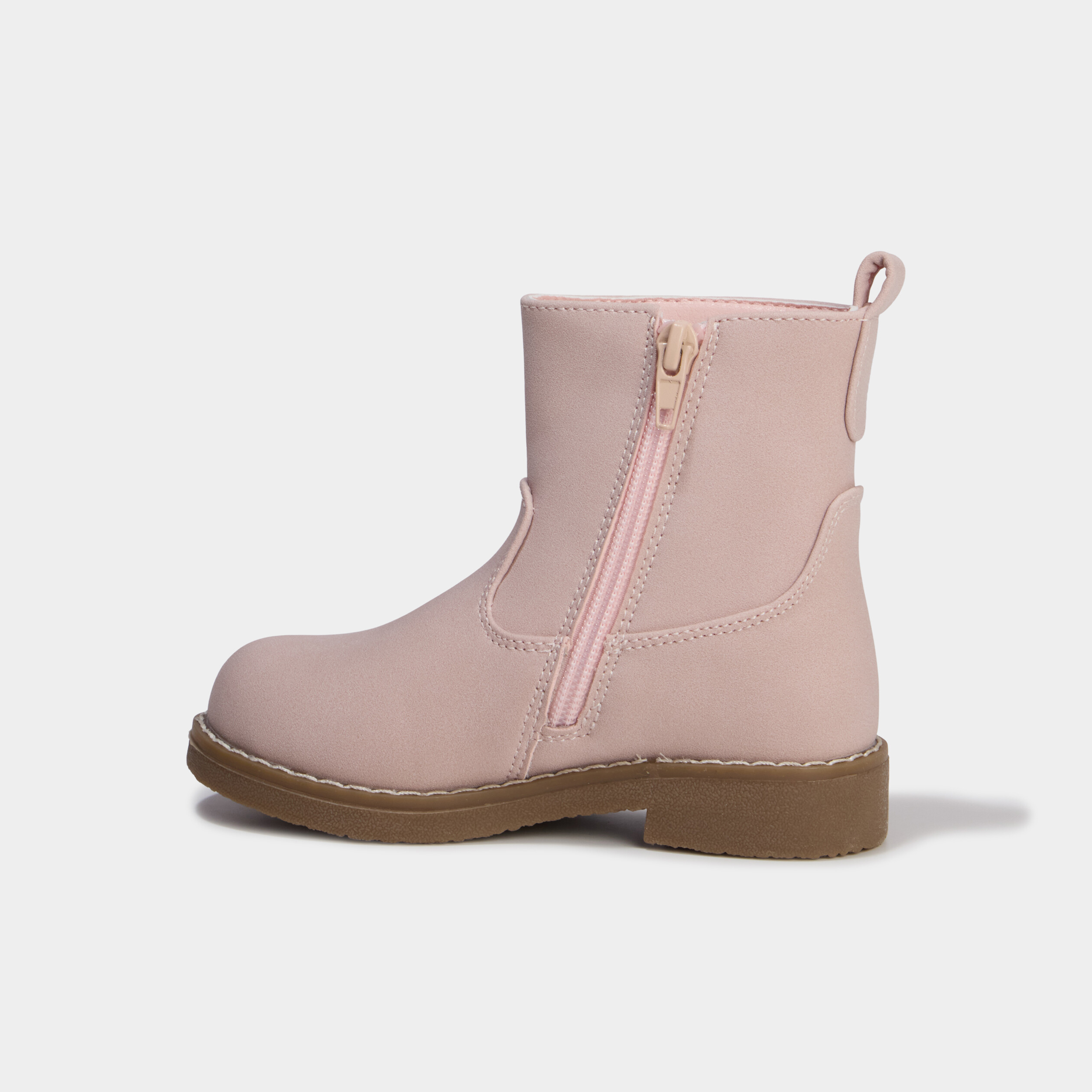 Bottines fourr&eacute;es plates rose fille