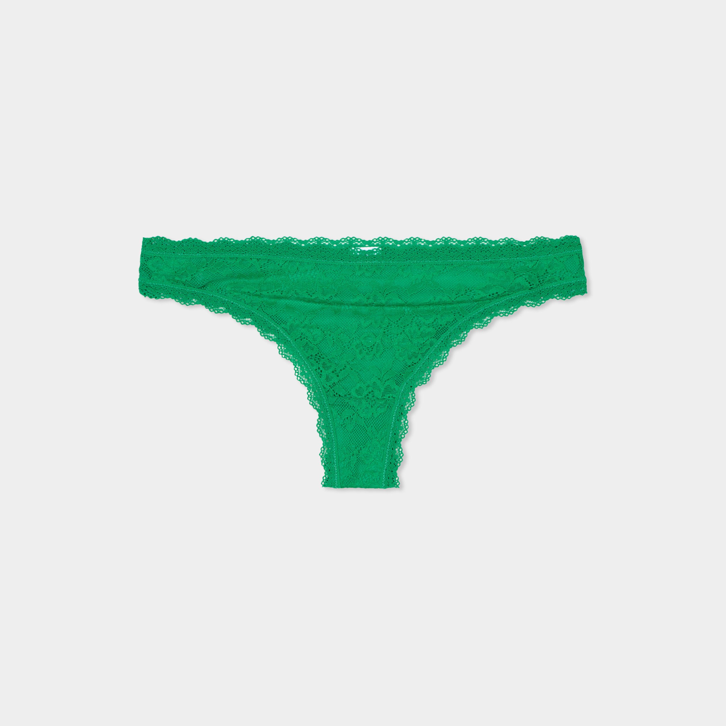 tanga en dentelle vert menthe femme Tanga en dentelle vert menthe femme