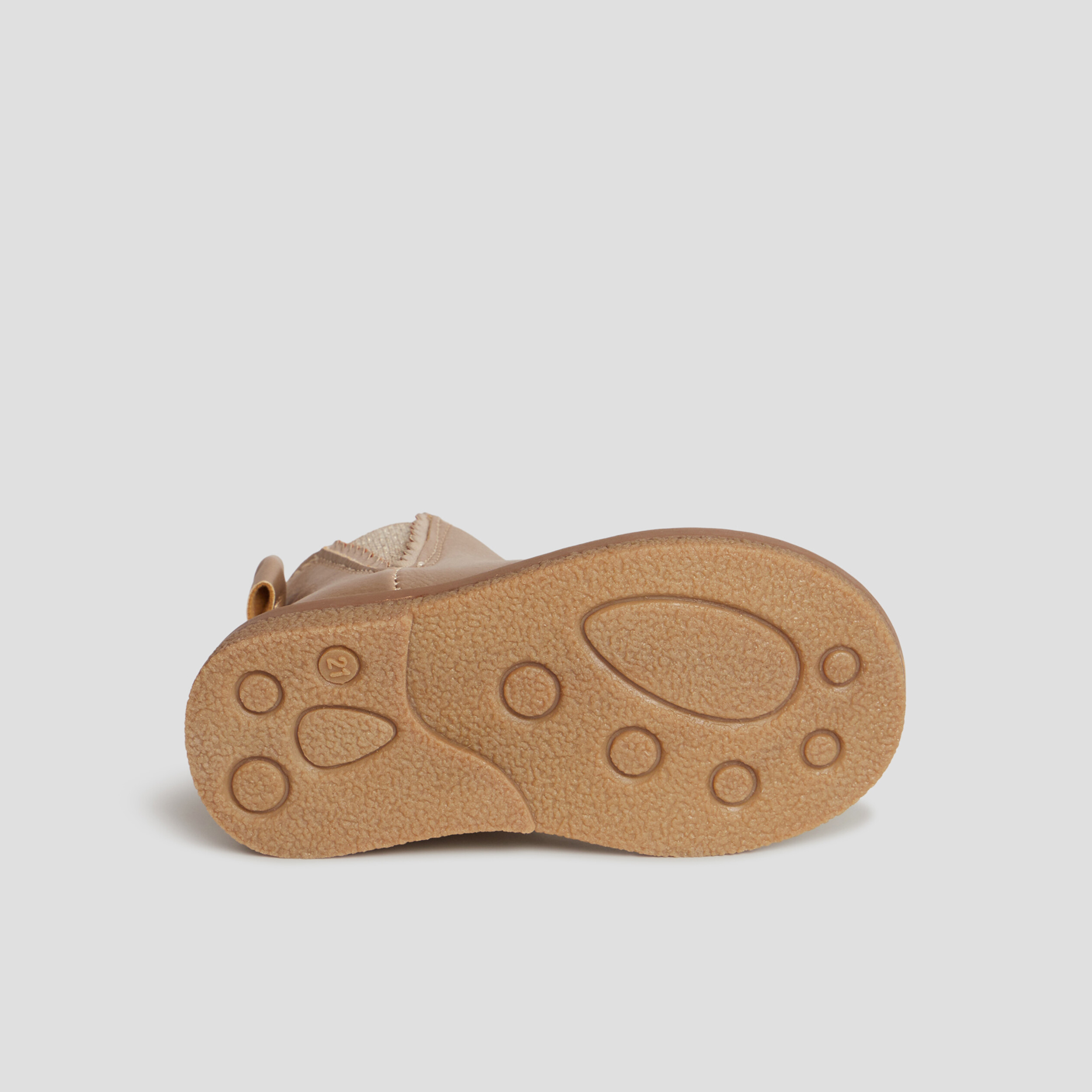 Bottines zipp&eacute;es avec noeud jaune or b&eacute;b&eacute; fille