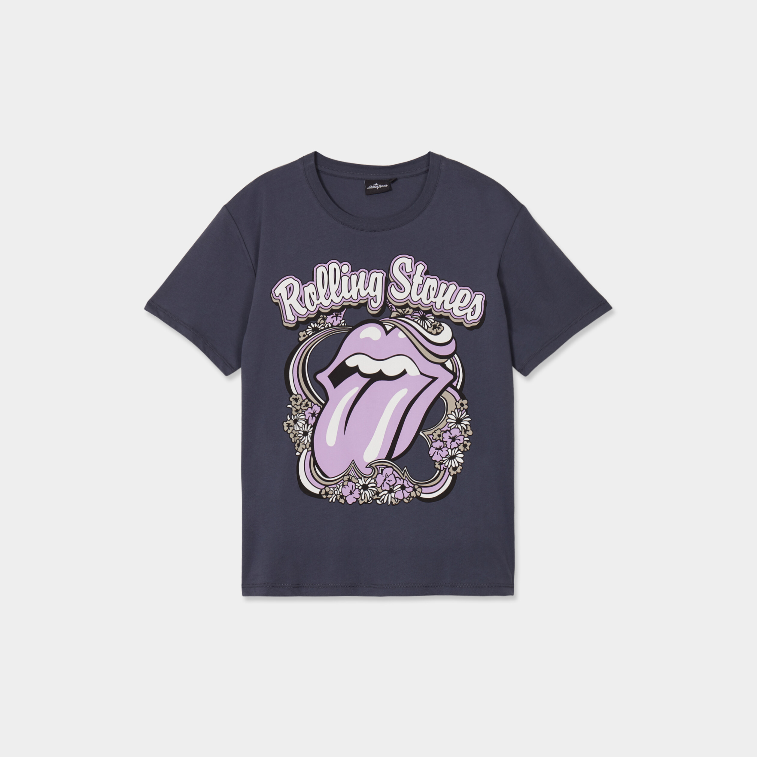 t shirt manches courtes rolling stones gris fonce femme T-shirt manches courtes Rolling Stones gris foncé femme