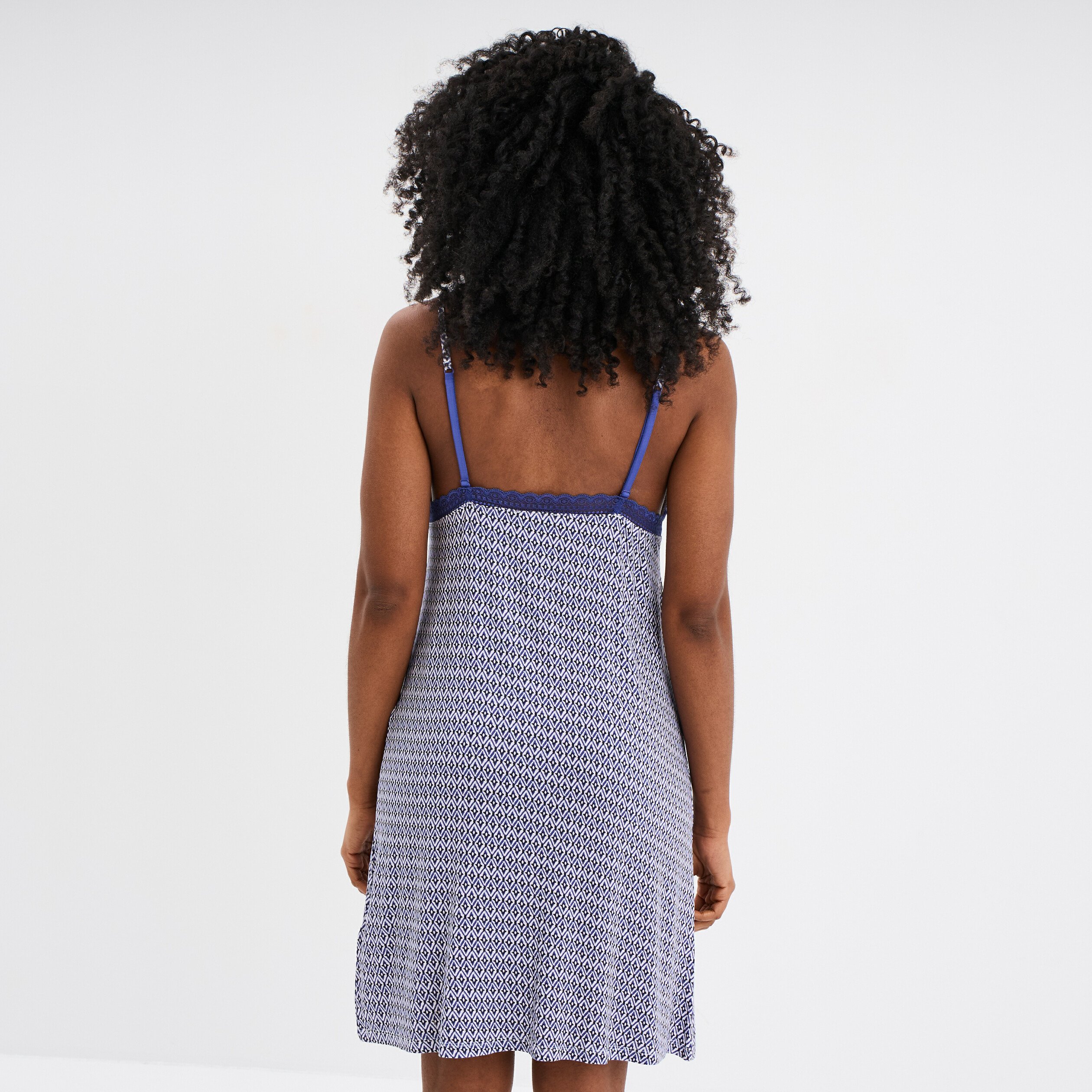 nuisette fluide coute bretelles fines bleu femme Nuisette fluide coute bretelles fines bleu femme