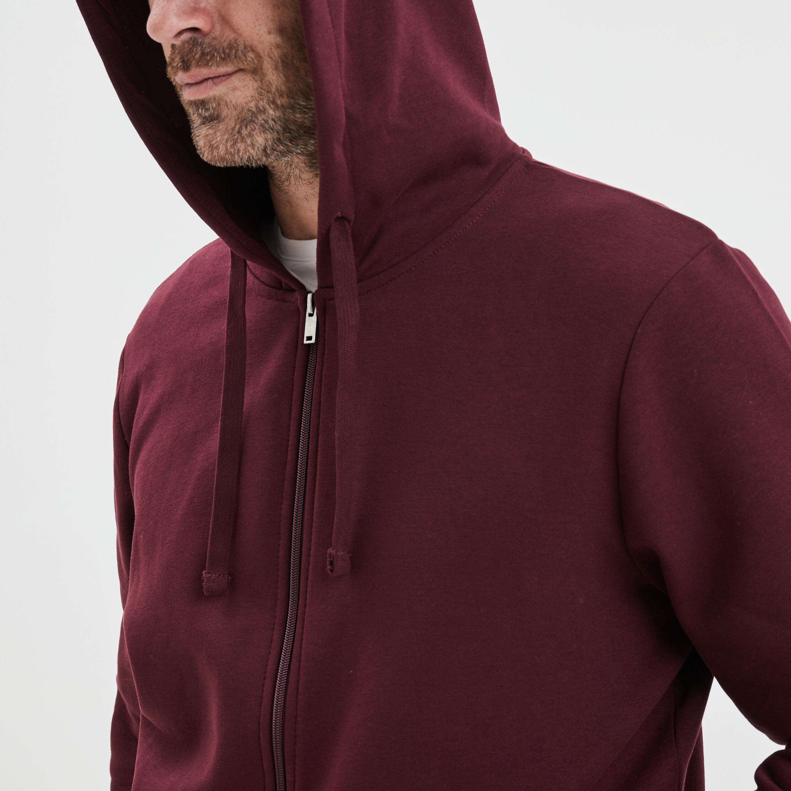 sweat zippe molleton a capuche prune homme Sweat zippé molleton à capuche prune homme