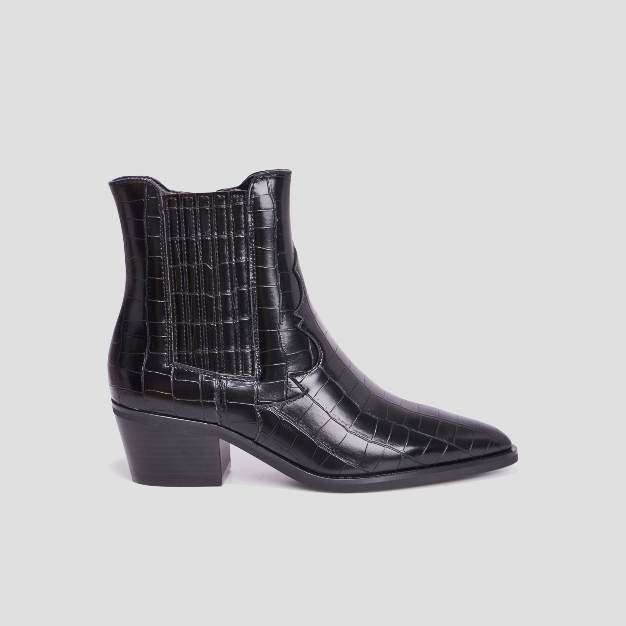 bottines femme effet croco