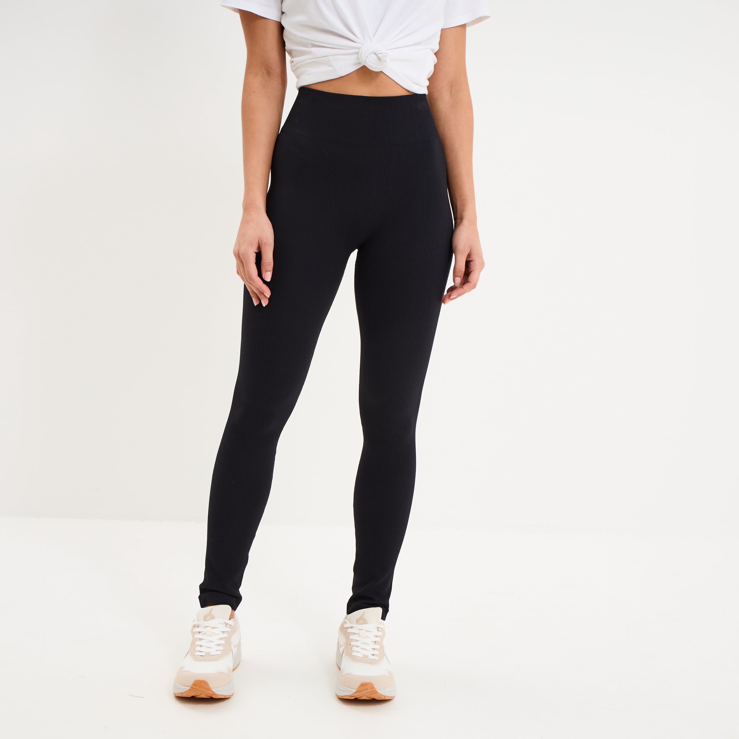 Legging de sport c&ocirc;tel&eacute; stretch noir femme