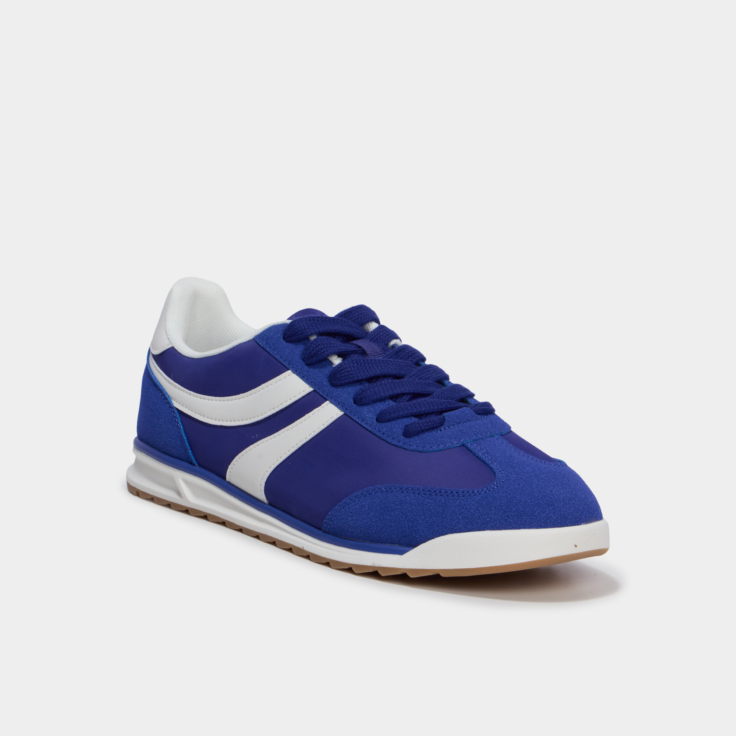 Tennis basses &agrave; lacets bleu homme