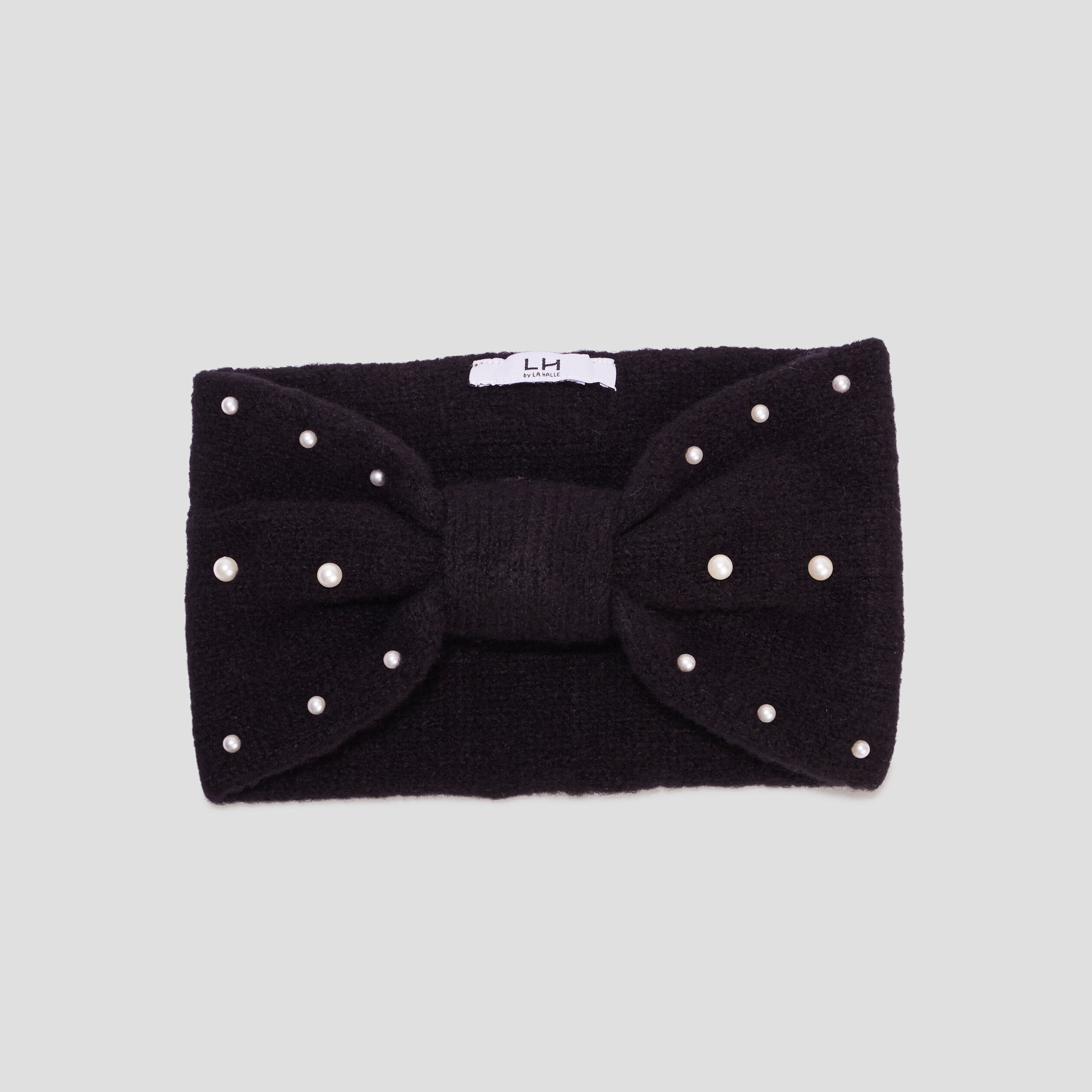 Bandeau Cuir Noir Pour Cheveux – 16 Cm, Orné De Perles Métal Et Ormeau